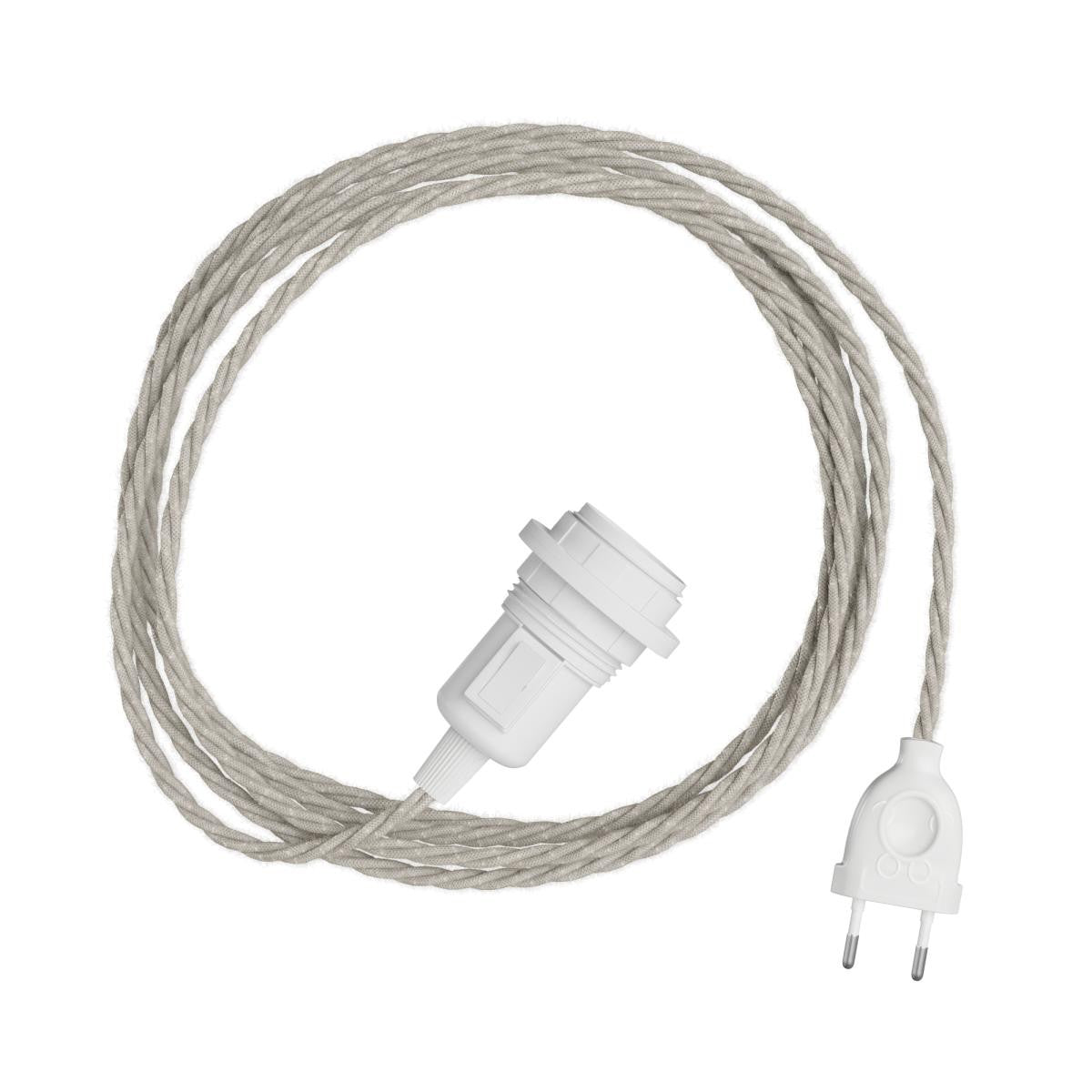 Svítidlo Snake Spirálové s 3-5 m barevným textilním kabelem a objímkou E27