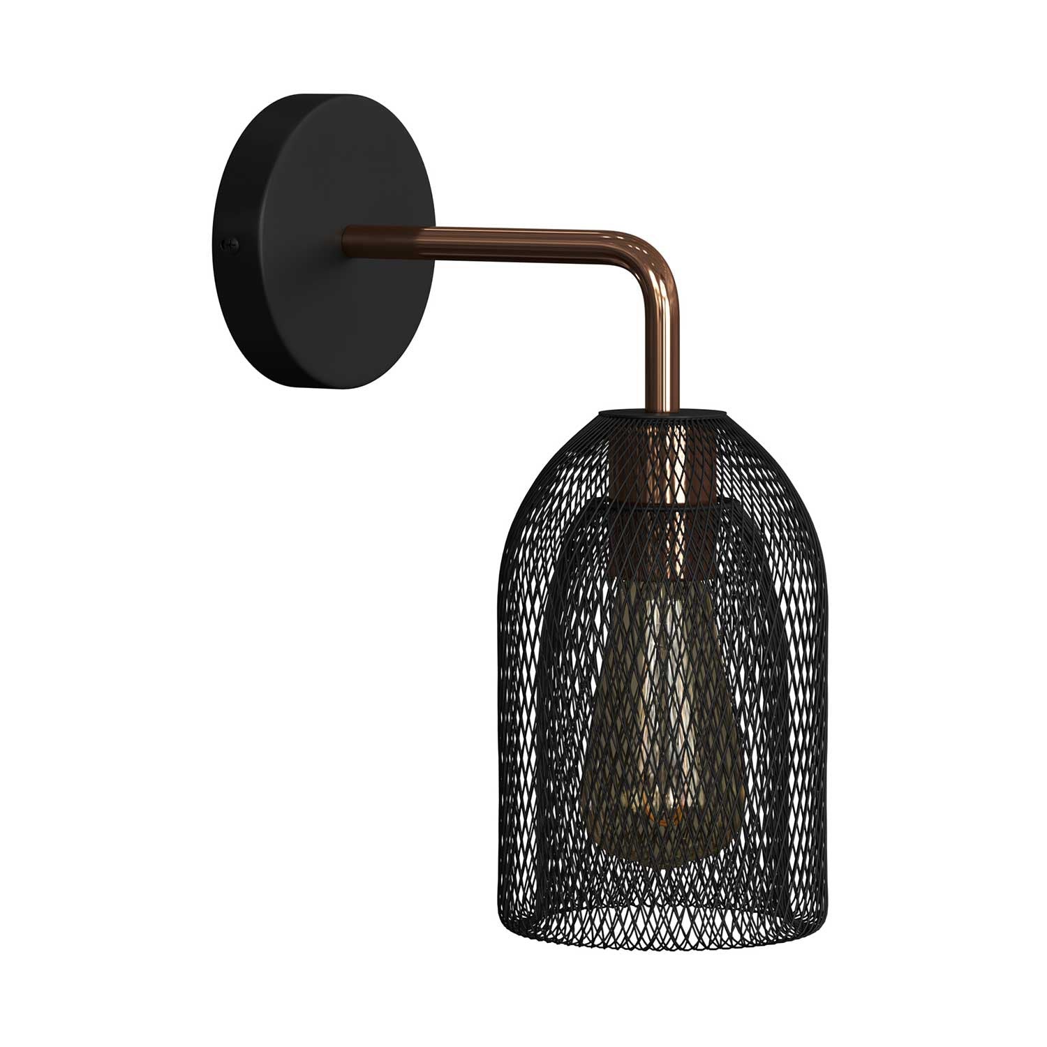 Fermaluce Urban kovové nástěnné svítidlo Ghostbell s ohnutou trubičkou, E27, max 53W