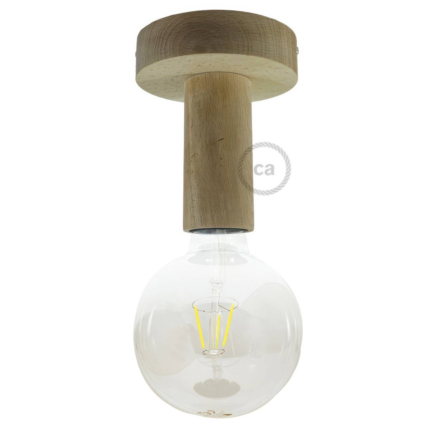 Fermaluce Wood M, lakované dřevěné zápustné svítidlo E27, max 70W, průměr 12 cm