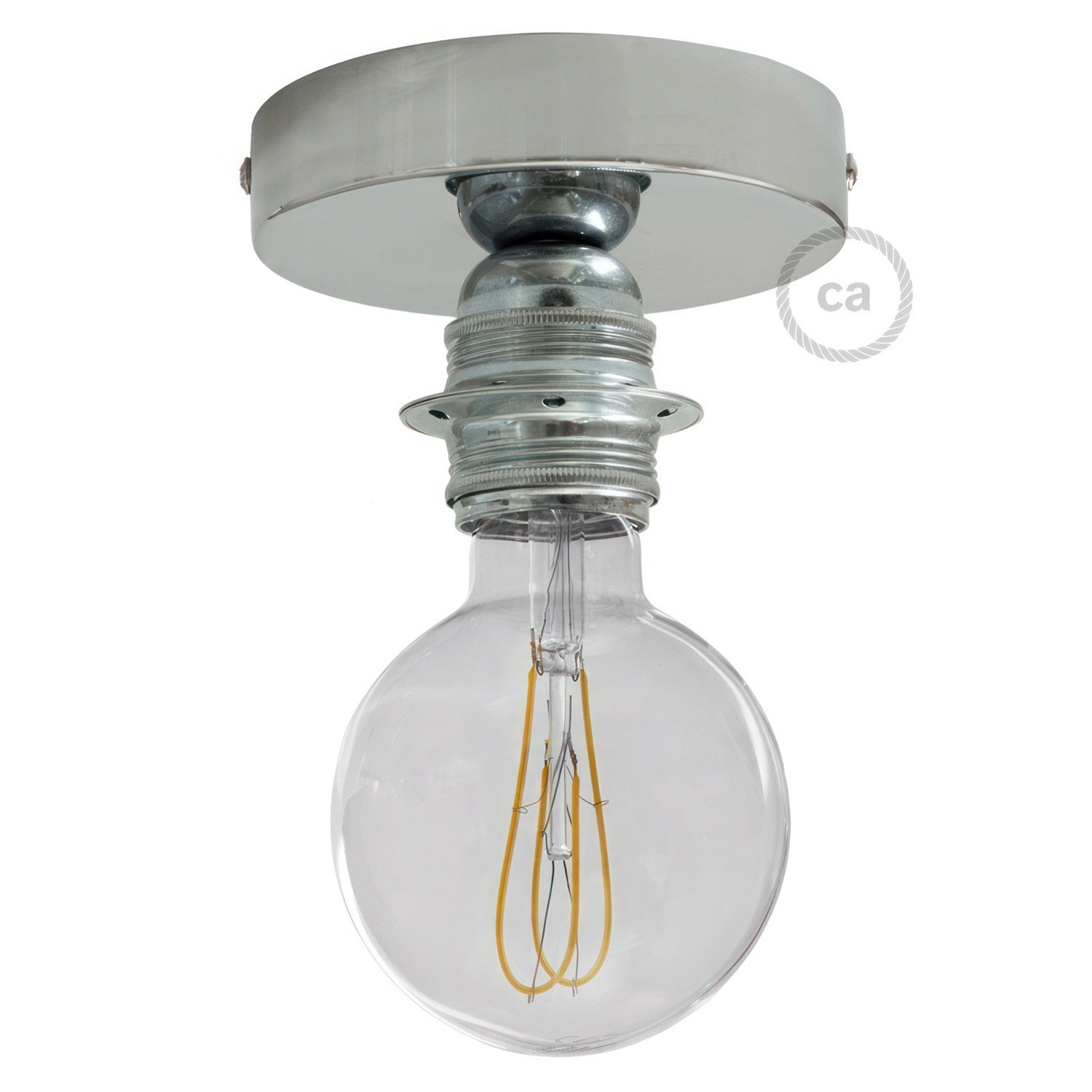 Fermaluce Metal E27, kovový nástěnný/stropní světelný zdroj, průměr 12 cm, max 53W