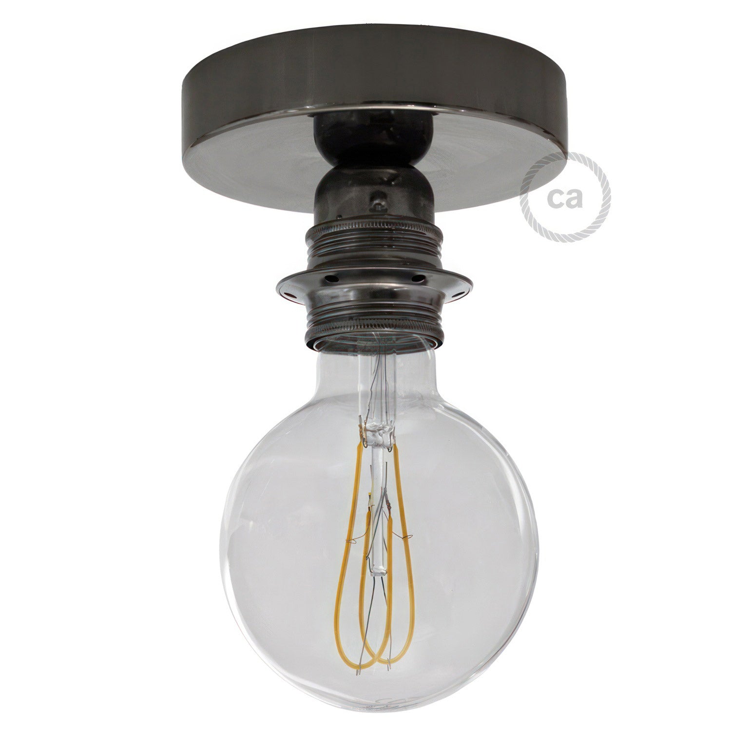 Fermaluce Metal E27, kovový nástěnný/stropní světelný zdroj, průměr 12 cm, max 53W