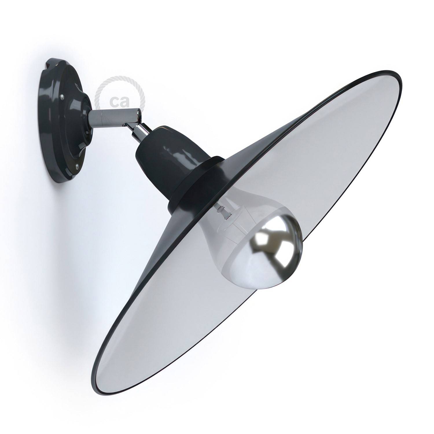 Fermaluce 90° nastavitelné nástěnné svítidlo s kovovým stínidlem Swing, průměr 10,5 cm, E27 max 42W