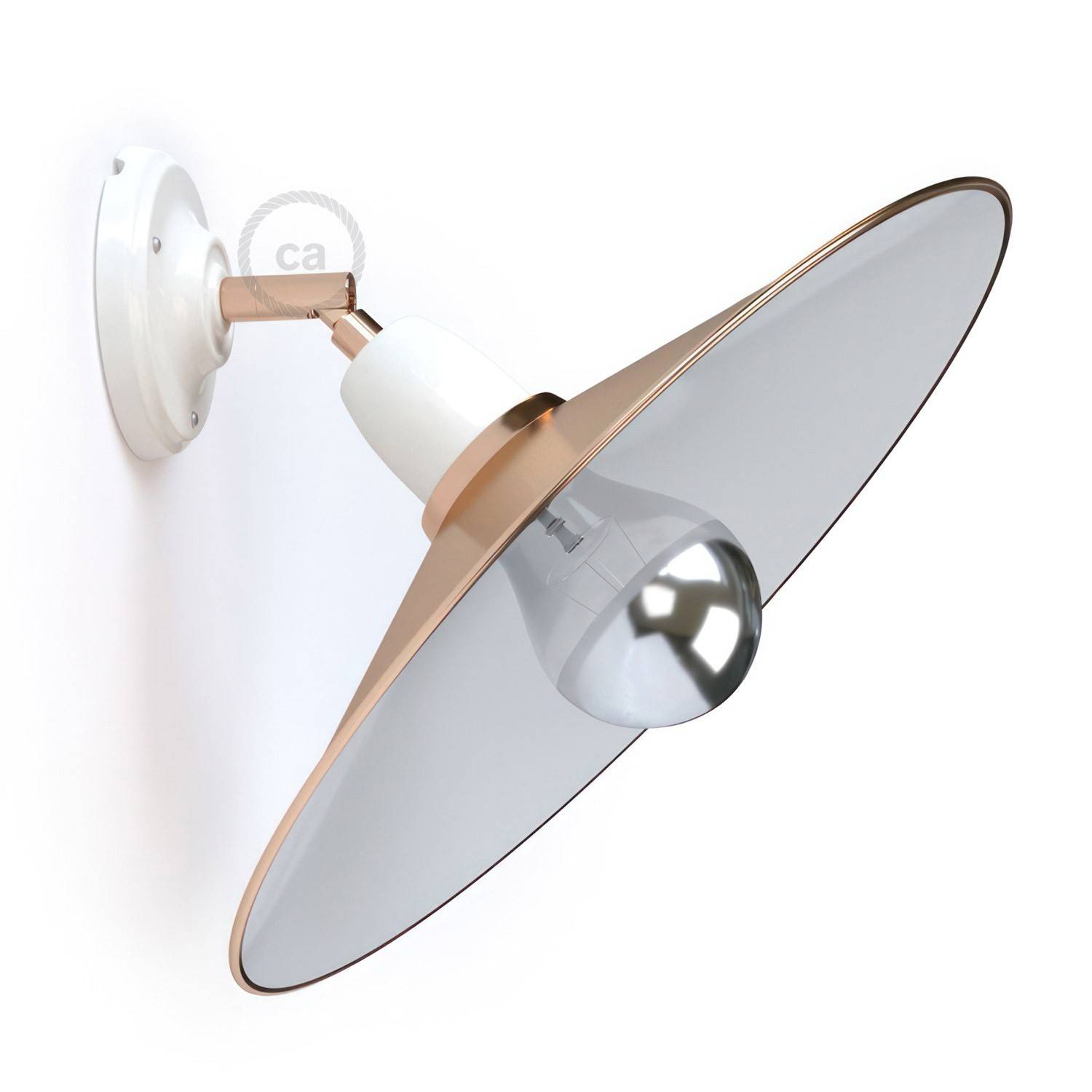 Fermaluce 90° nastavitelné nástěnné svítidlo s kovovým stínidlem Swing, průměr 10,5 cm, E27 max 42W