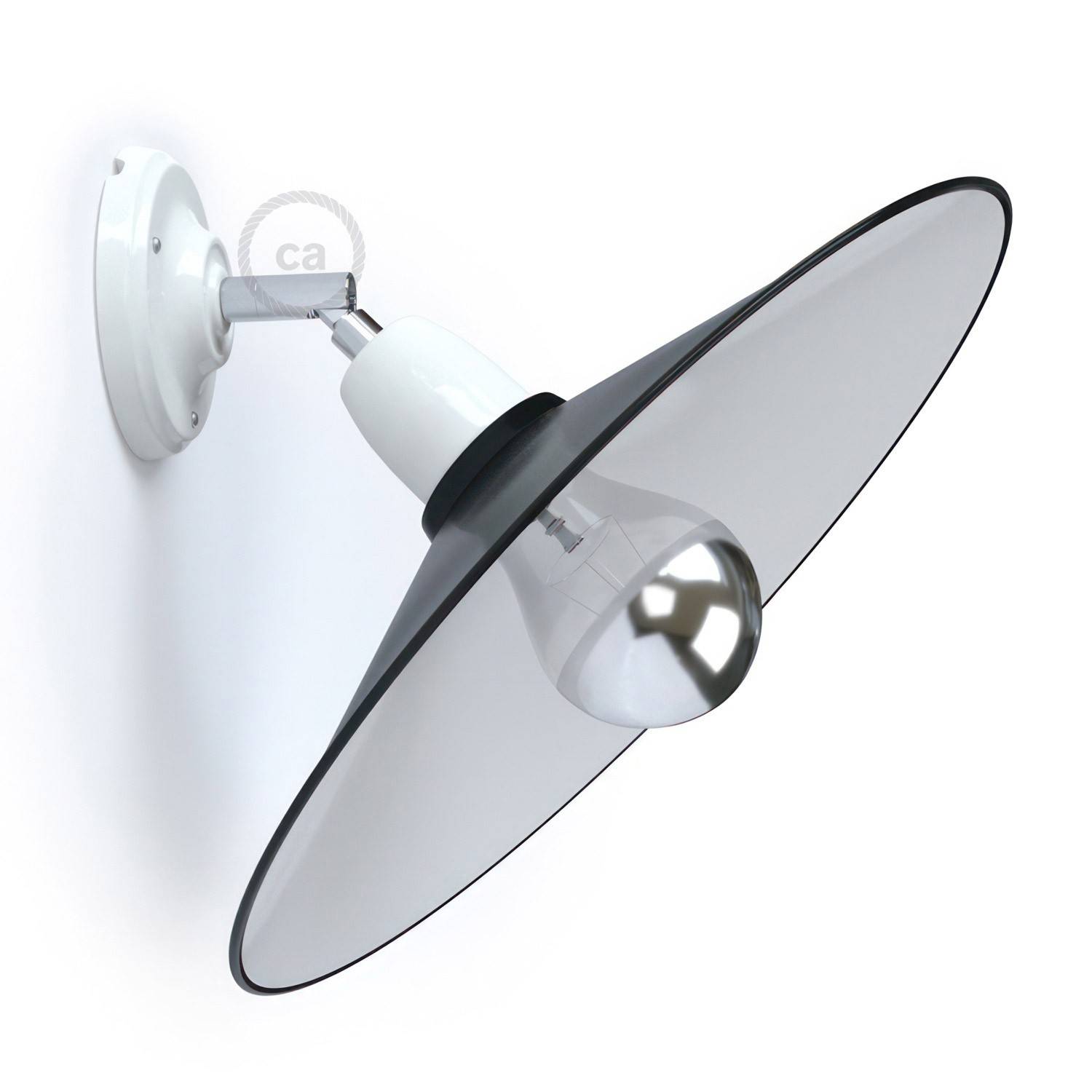Fermaluce 90° nastavitelné nástěnné svítidlo s kovovým stínidlem Swing, průměr 10,5 cm, E27 max 42W