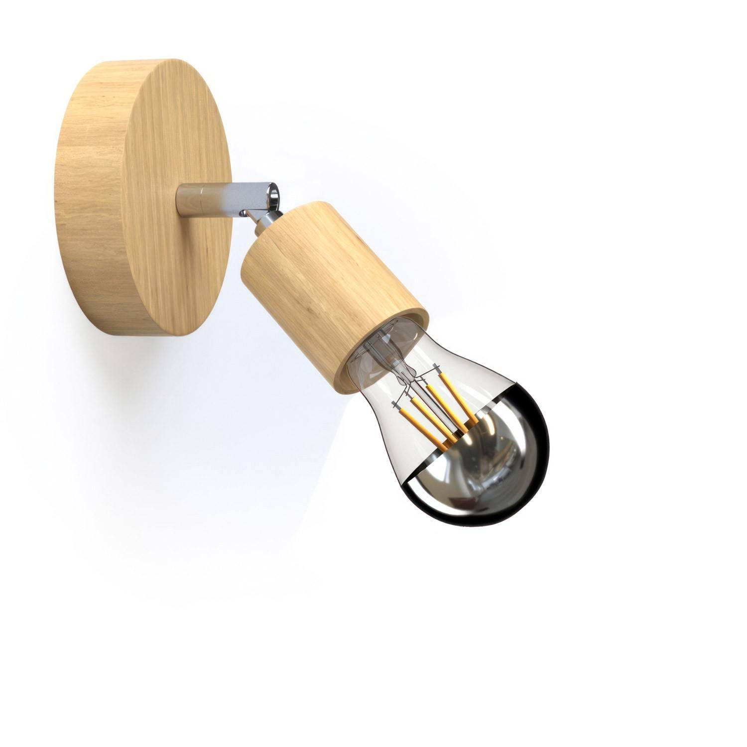 Fermaluce Wood 90° - přírodní dřevěné zápustné svítidlo, průměr 12 cm, max 42W