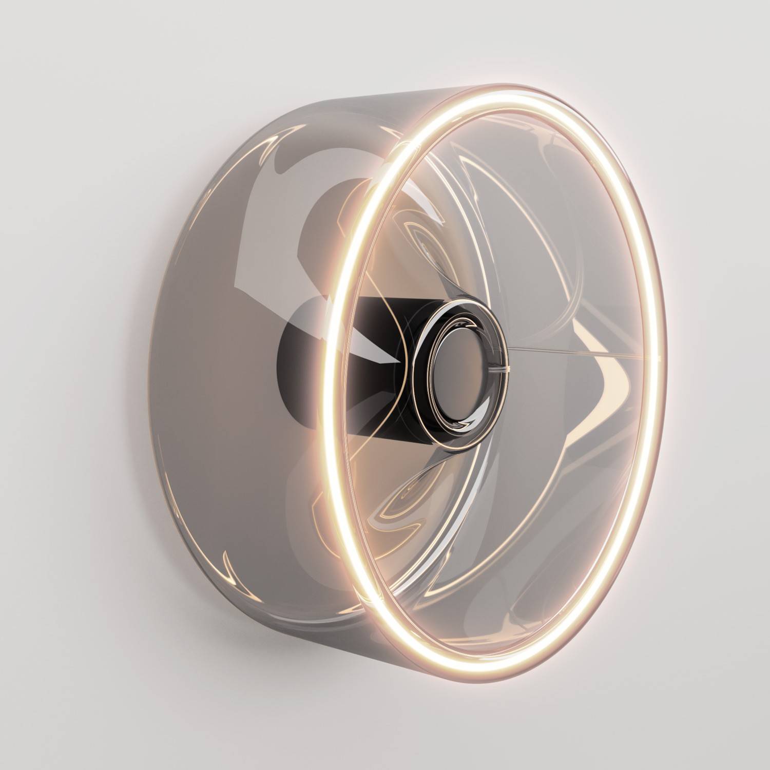 Nástěnné svítidlo Ghost s dýmovou žárovkou E27, 6W, průměr 195 mm