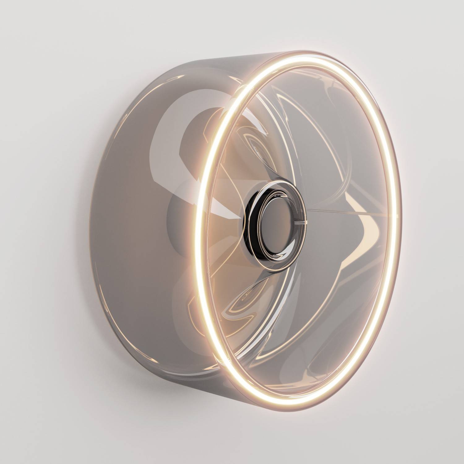 Nástěnné svítidlo Ghost s dýmovou žárovkou E27, 6W, průměr 195 mm