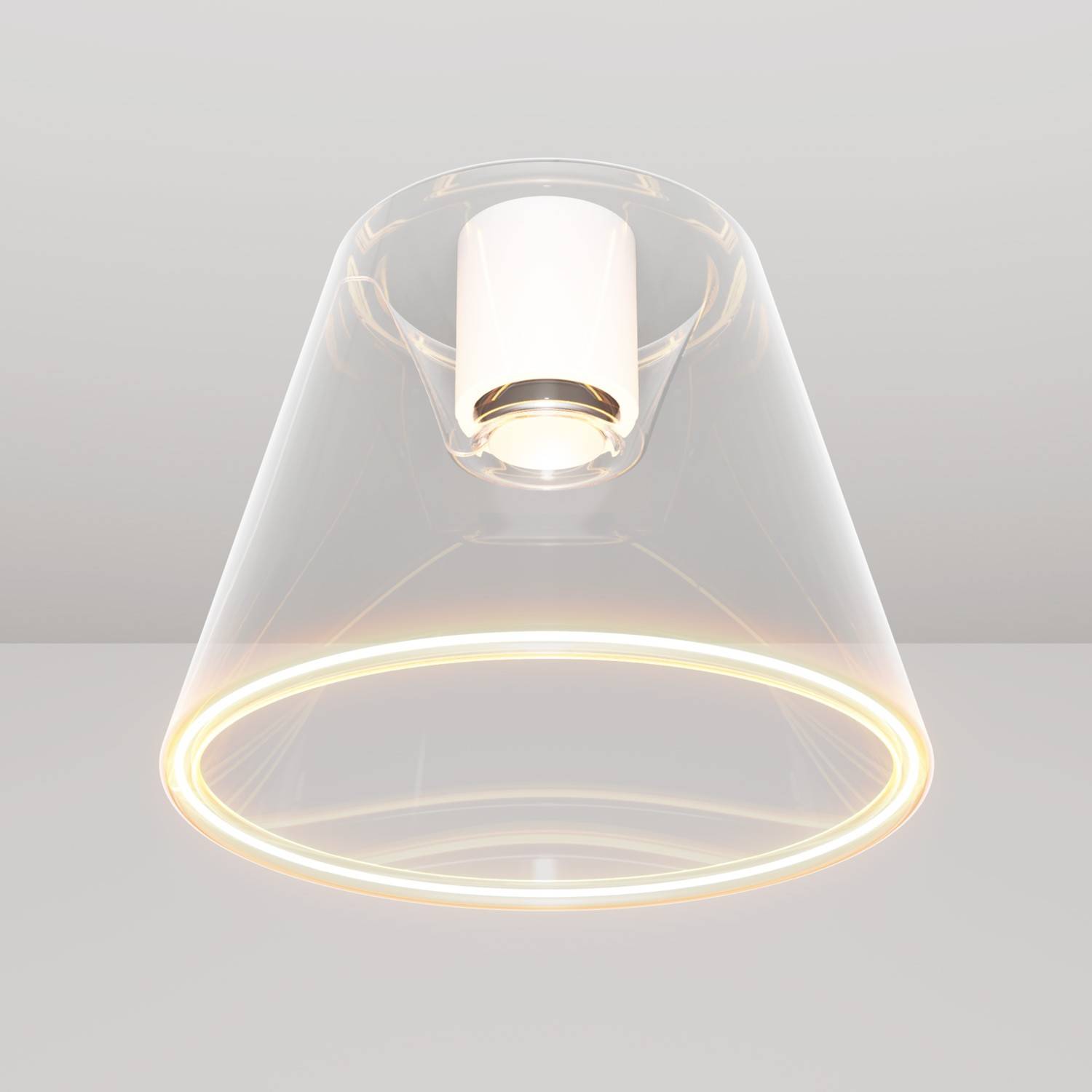 Designové stropní svítidlo s průhlednou kuželovou žárovkou E27, 6W, teplé světlo 2200K