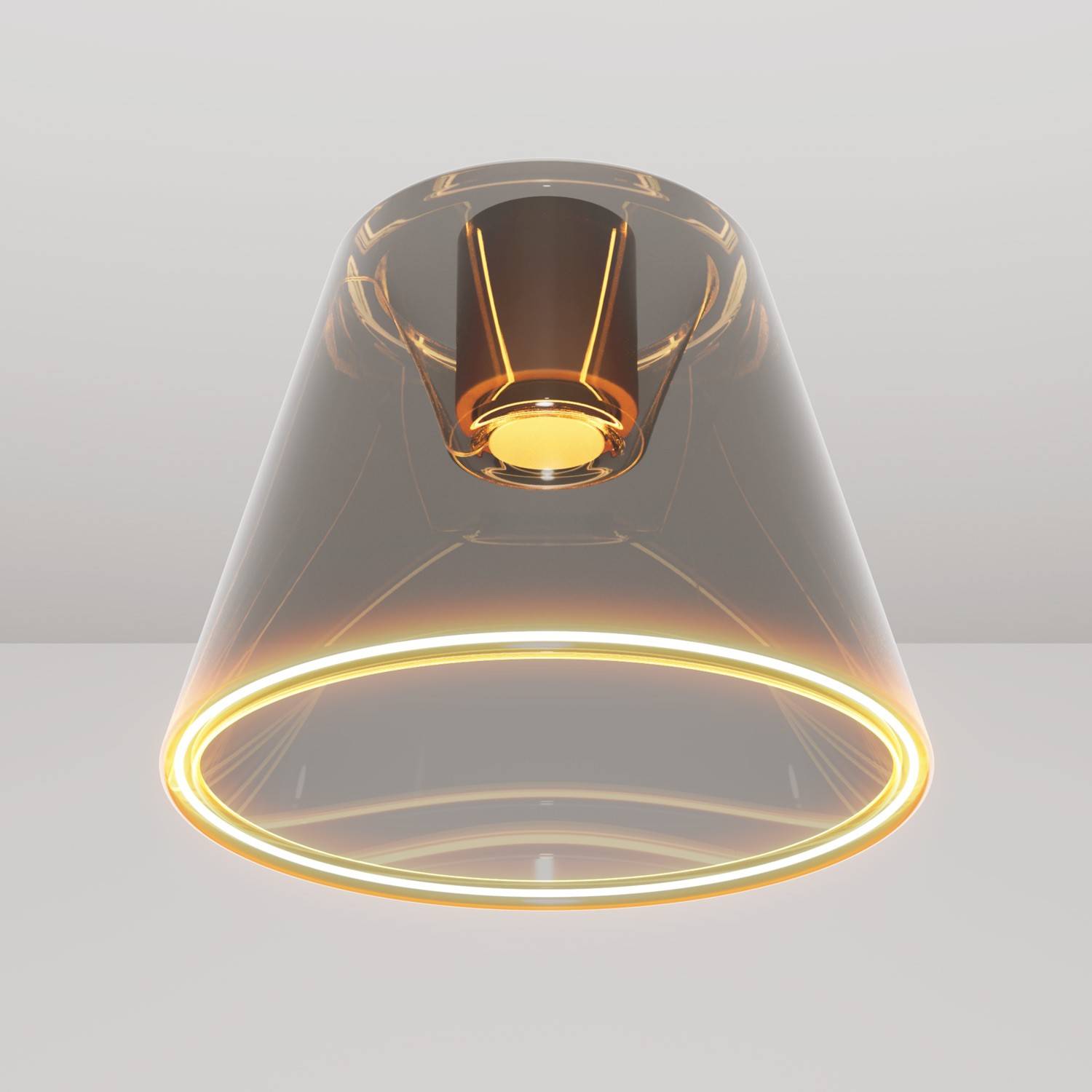 Designové stropní svítidlo s dýmovou kuželovou žárovkou E27, 6W, 400 Lumenů