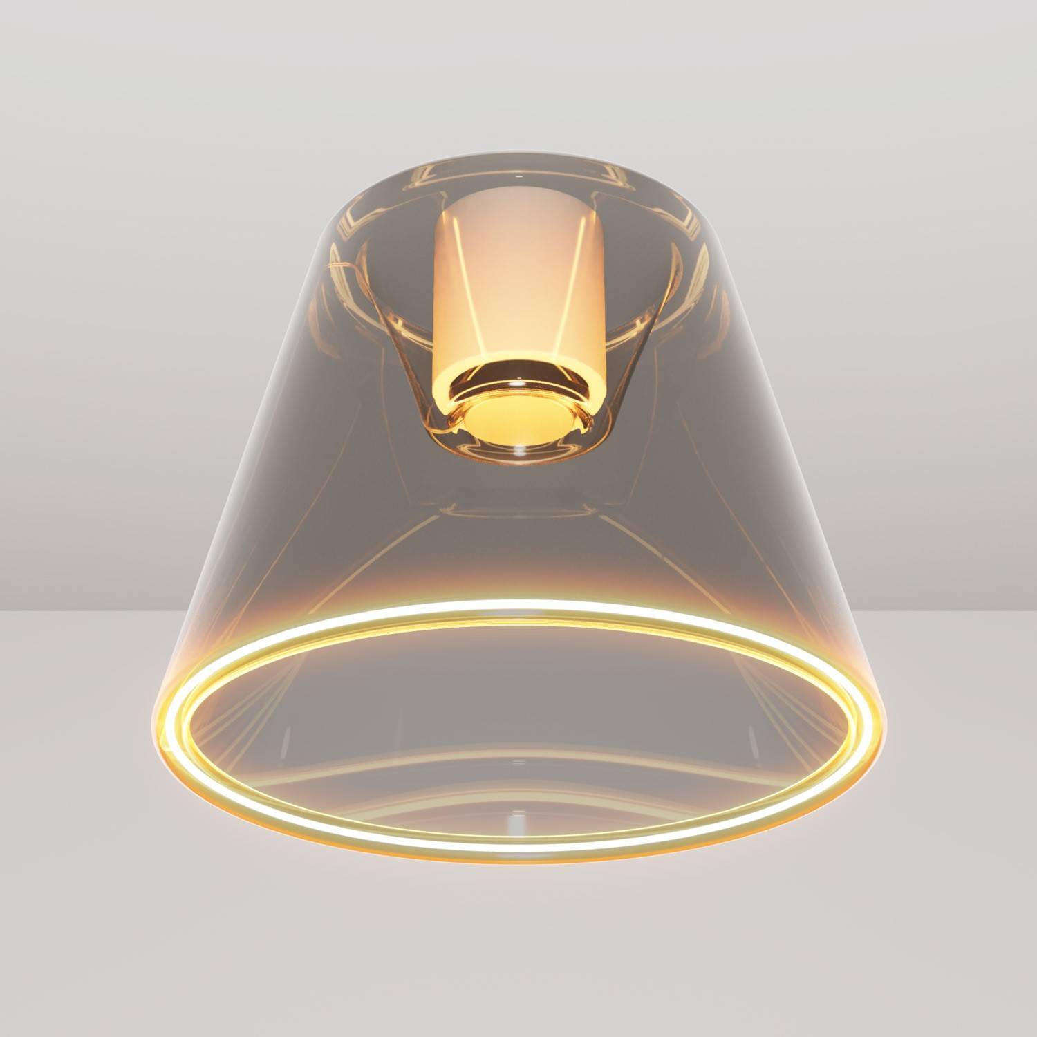 Designové stropní svítidlo s dýmovou kuželovou žárovkou E27, 6W, 400 Lumenů