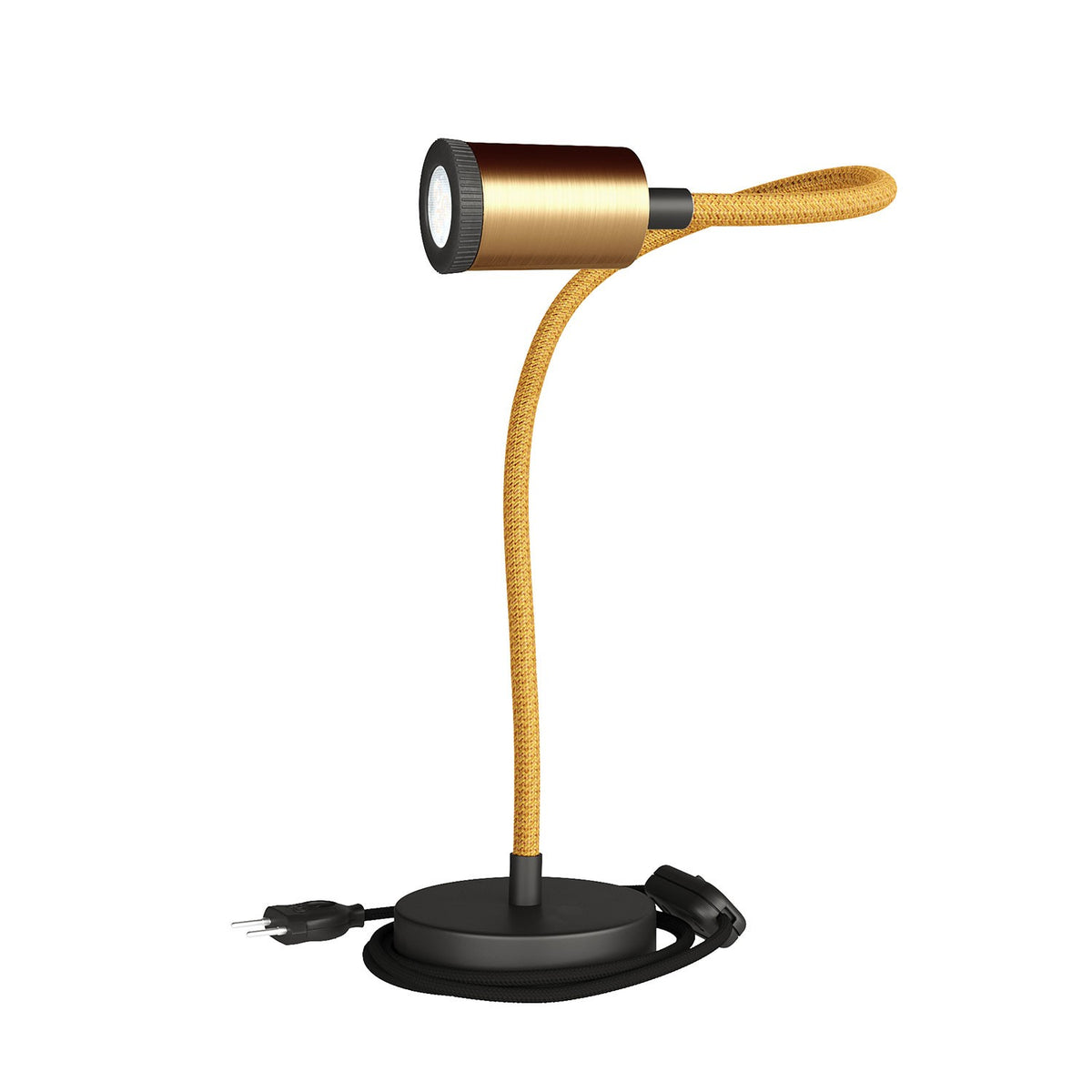 Flexibilní stolní lampička Flex GU10, 60 cm, textilní kabel 2 m