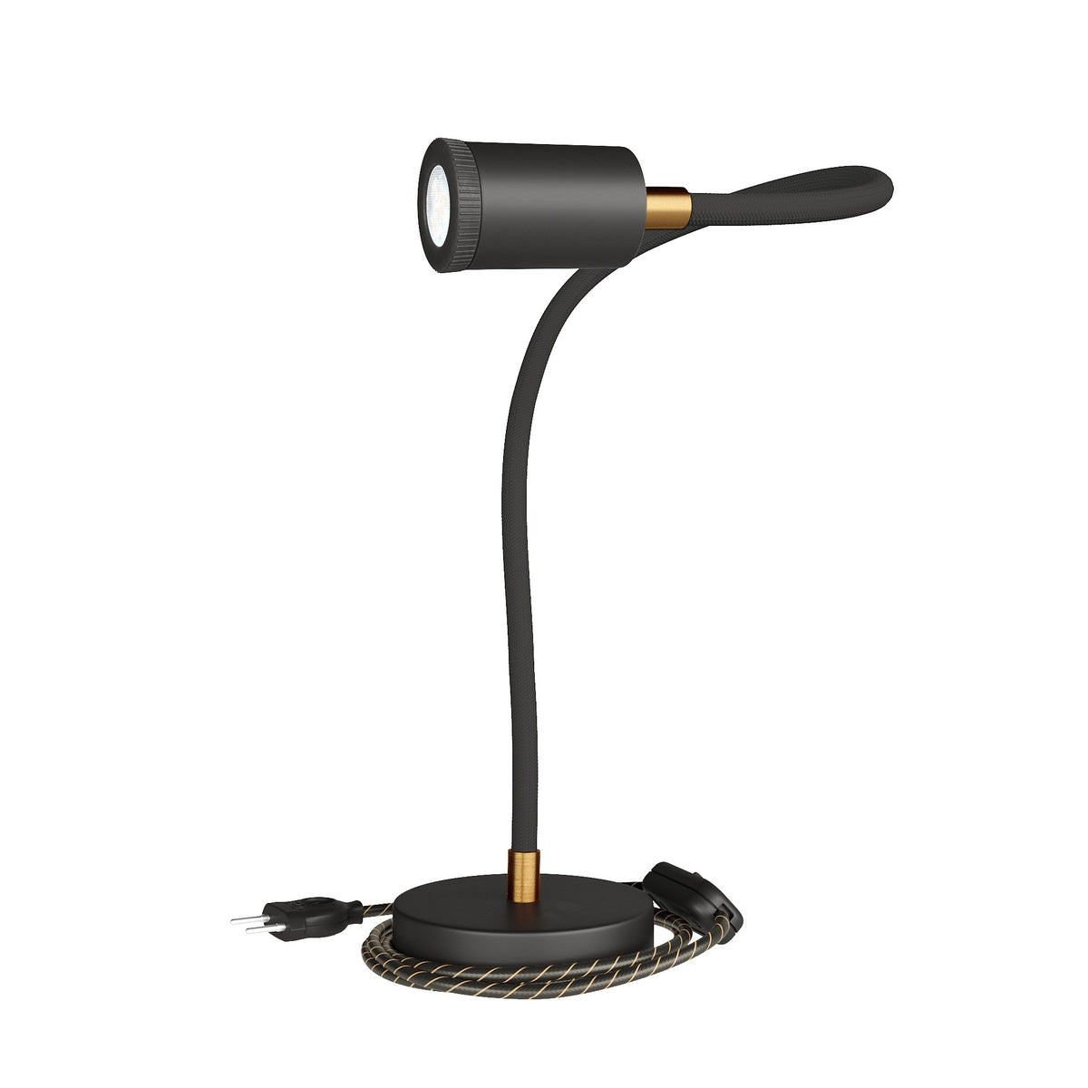 Flexibilní stolní lampička Flex GU10, 60 cm, textilní kabel 2 m