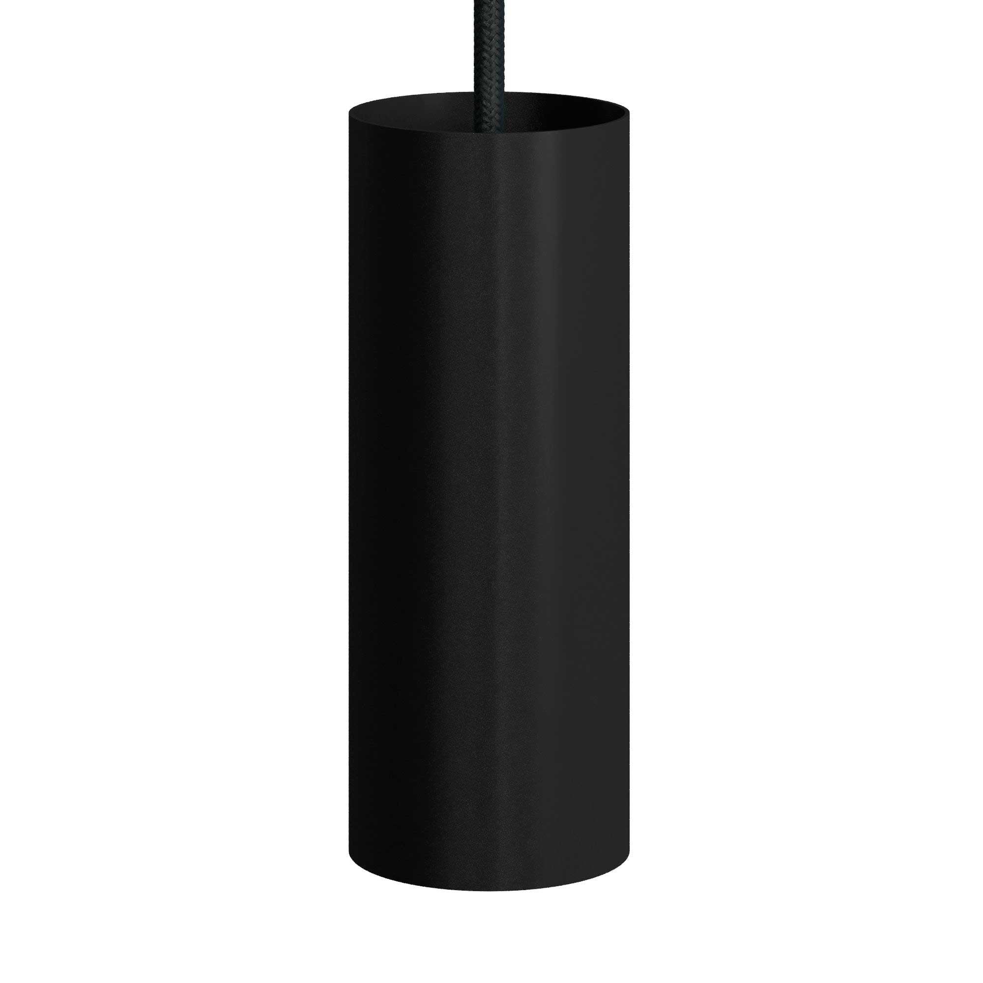 Závěsná lampa Tub-E14 s textilním kabelem a stmívatelným LED zdrojem 4W, 2700 K