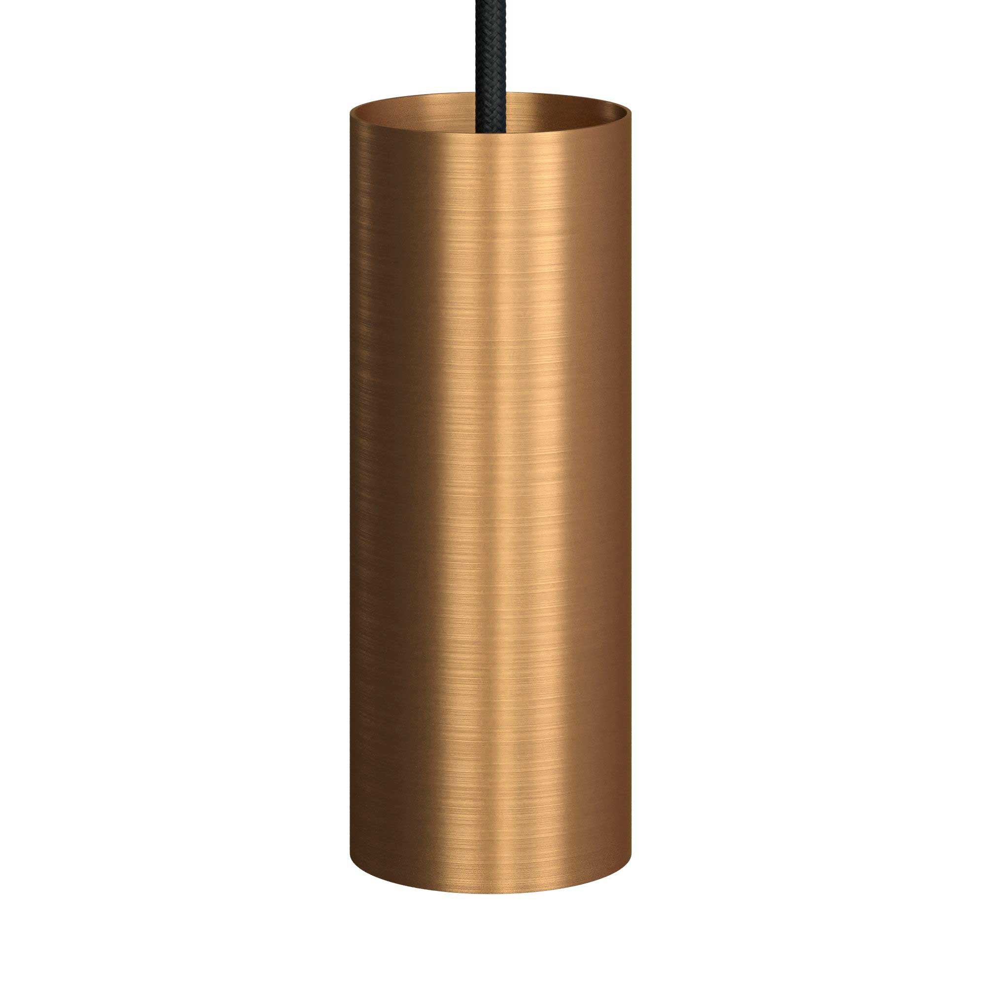Závěsná lampa Tub-E14 s textilním kabelem a stmívatelným LED zdrojem 4W, 2700 K