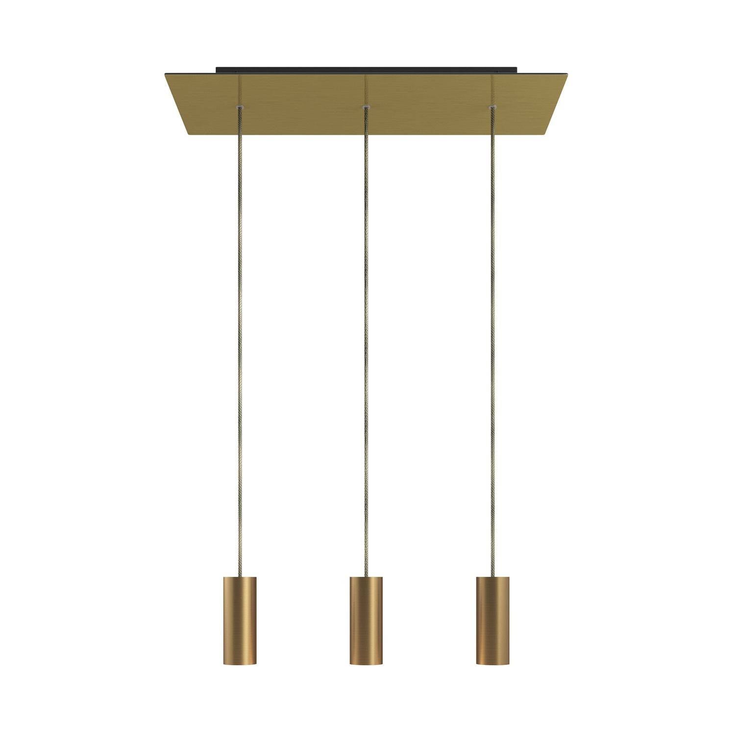 Závěsná lampa Rose-One s XXL baldachýnem a 3x E14, 120 cm textilní kabel