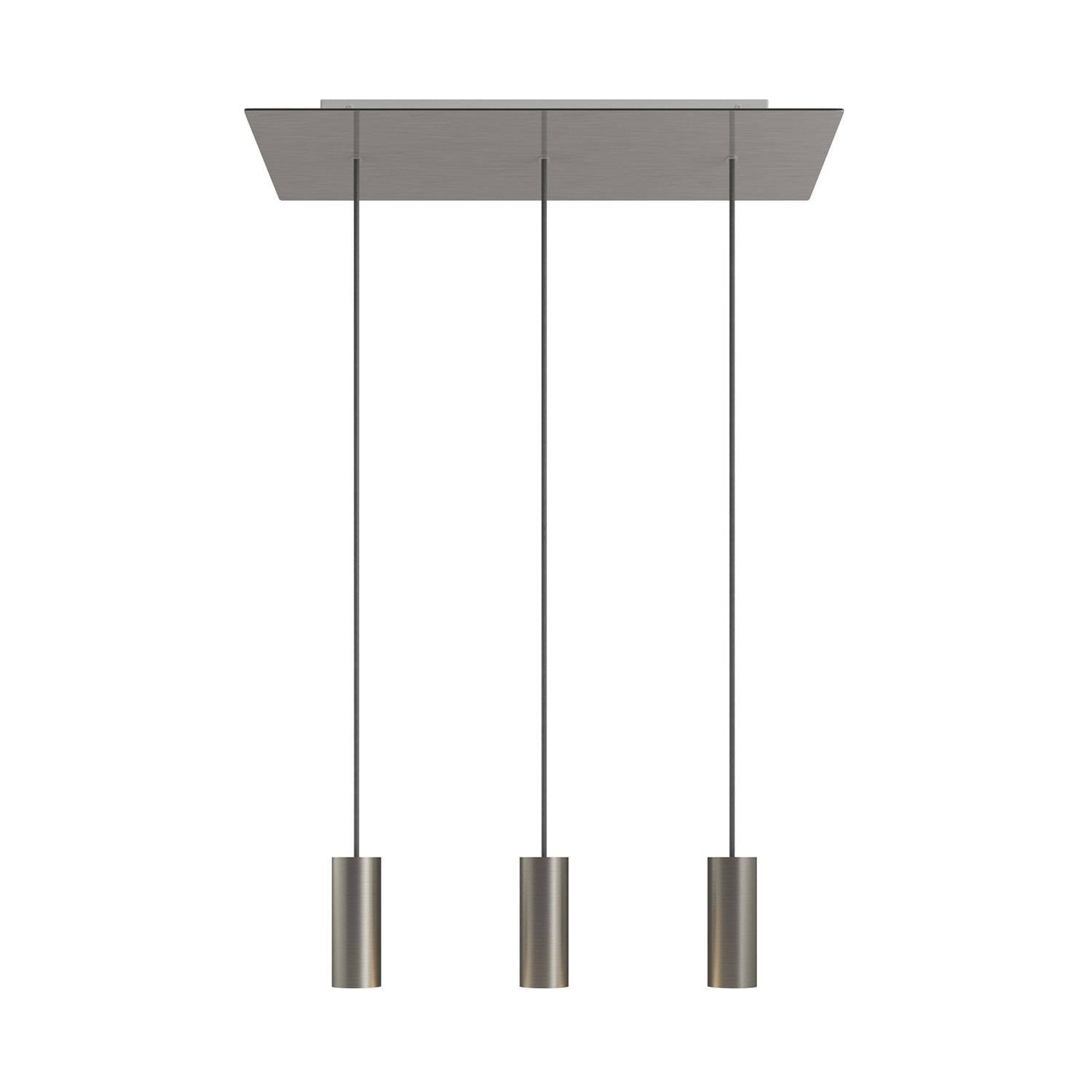 Závěsná lampa Rose-One s XXL baldachýnem a 3x E14, 120 cm textilní kabel