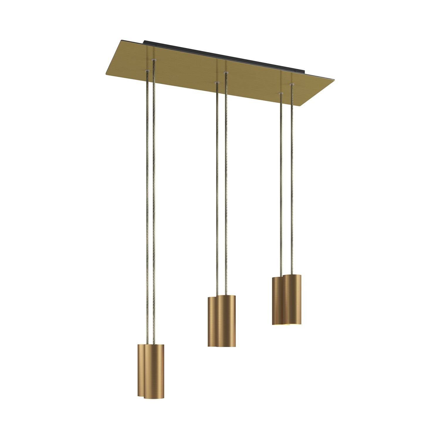 Závěsná lampa Rose-One s 6 světly, XXL baldachýn a kovová stínidla E14, délka 675 mm