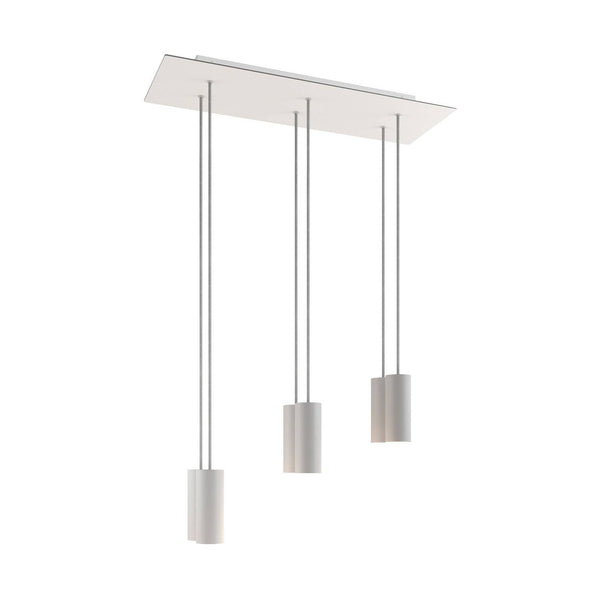 Závěsná lampa Rose-One s 6 světly, XXL baldachýn a kovová stínidla E14, délka 675 mm