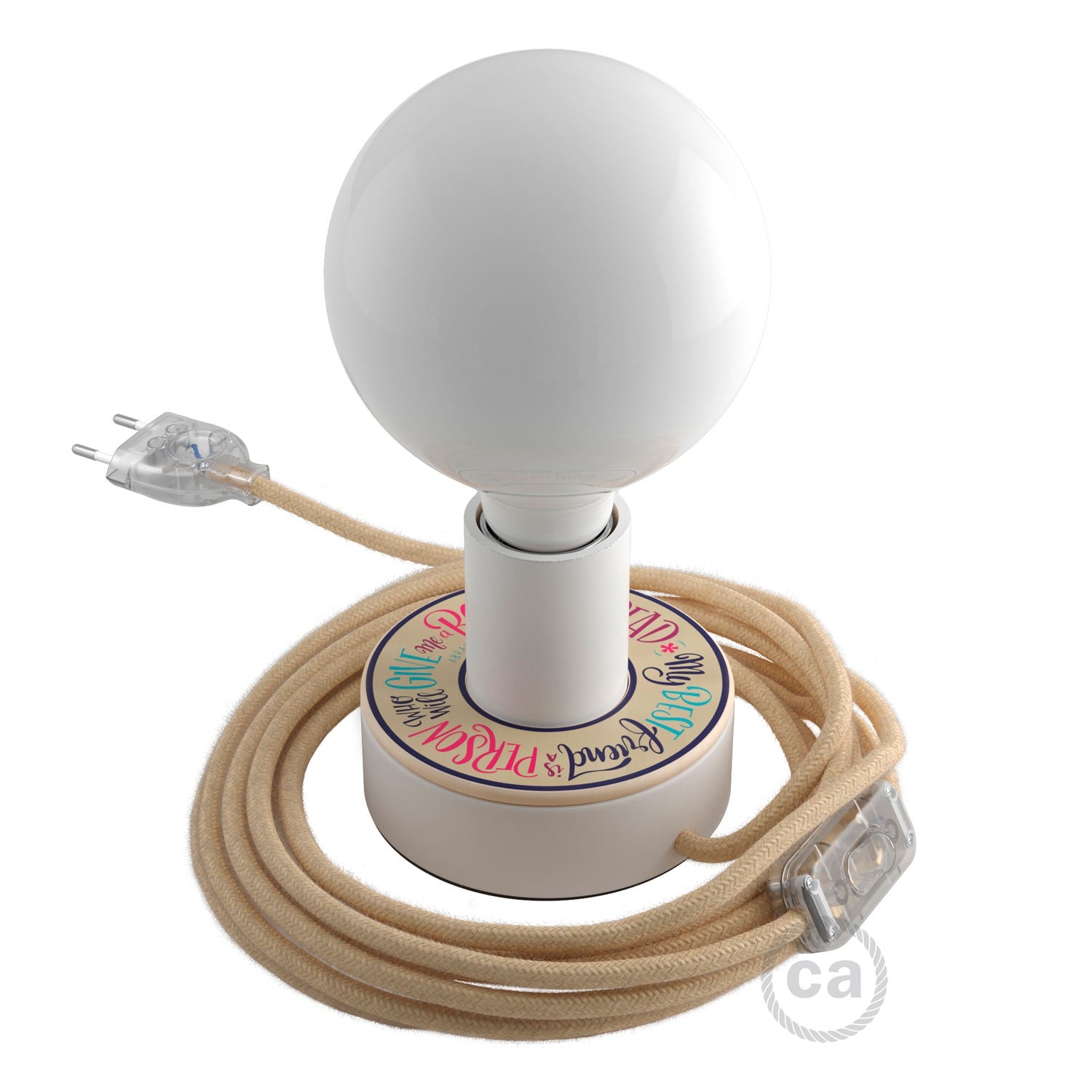 Dřevěná stolní lampa Posaluce MINI-UFO, průměr 12 cm, výkon 70 W