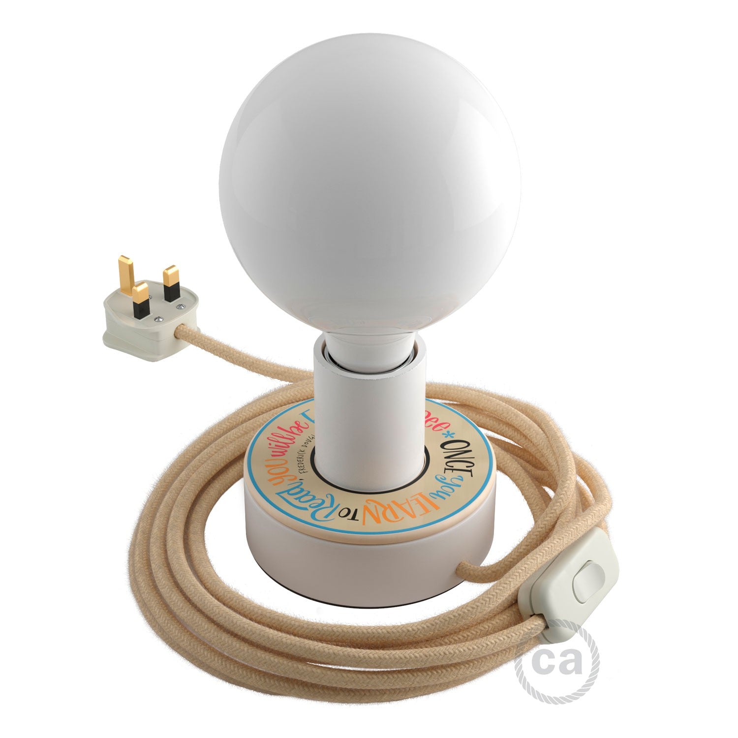 Dřevěná stolní lampa Posaluce MINI-UFO, průměr 12 cm, výkon 70 W