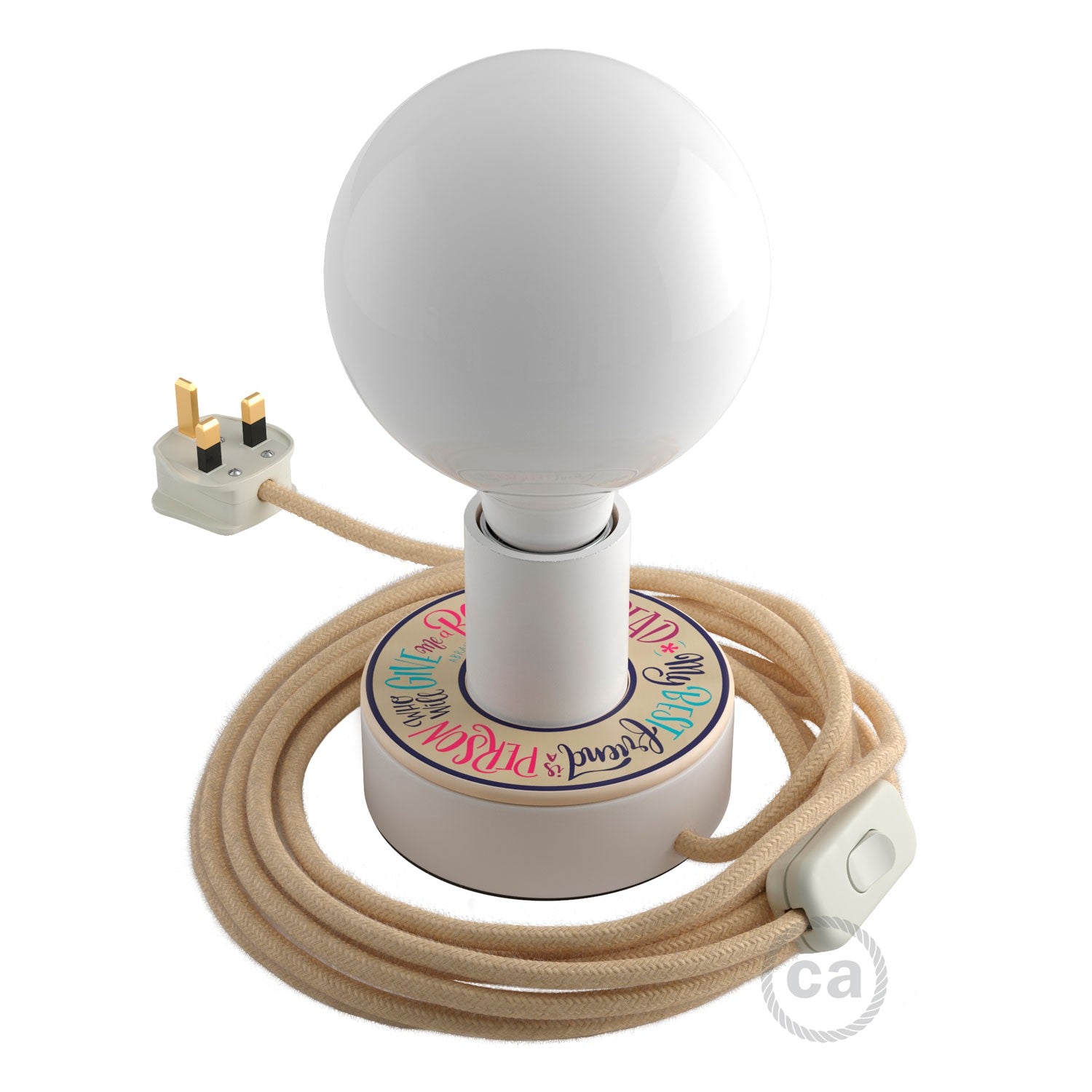 Dřevěná stolní lampa Posaluce MINI-UFO, průměr 12 cm, výkon 70 W