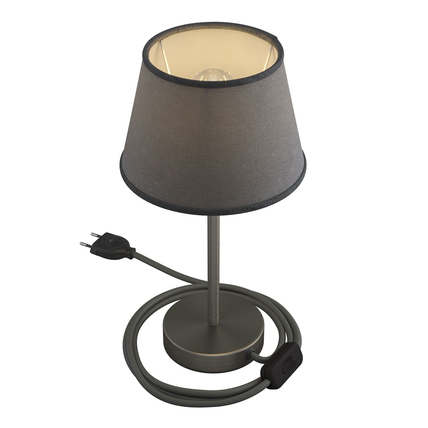 Kovová stolní lampa Alzaluce Impero s textilním stínidlem Ø 200 mm, E27, max 77 W