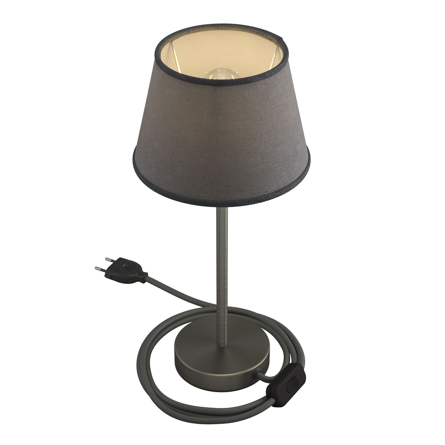 Kovová stolní lampa Alzaluce Impero s textilním stínidlem Ø 200 mm, E27, max 77 W