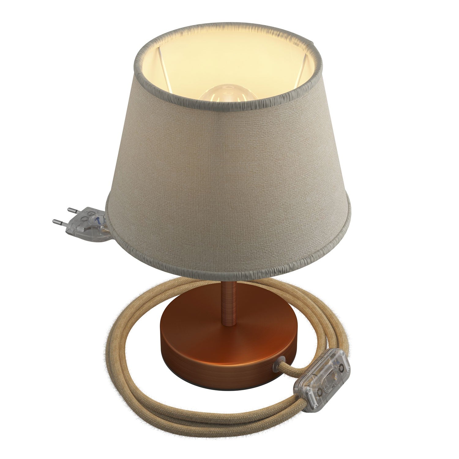 Kovová stolní lampa Alzaluce Impero s textilním stínidlem Ø 200 mm, E27, max 77 W