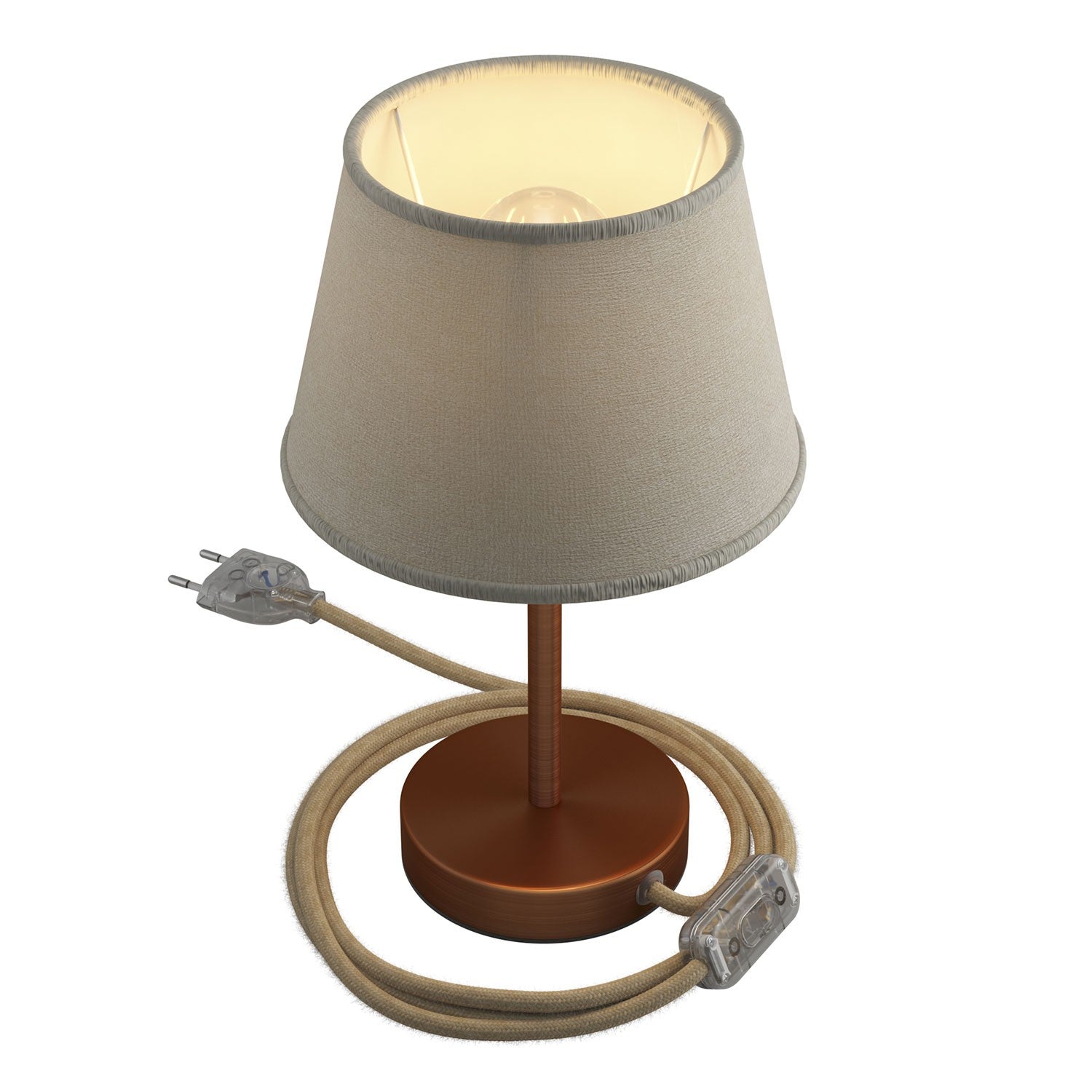 Kovová stolní lampa Alzaluce Impero s textilním stínidlem Ø 200 mm, E27, max 77 W