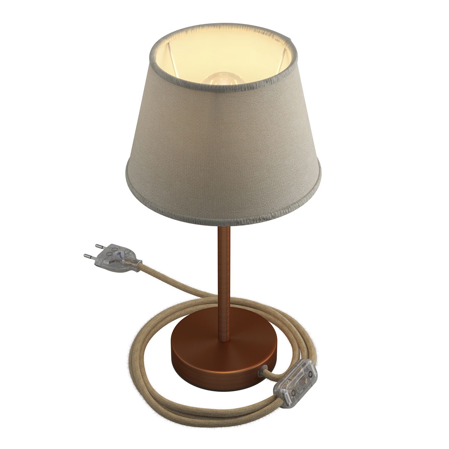 Kovová stolní lampa Alzaluce Impero s textilním stínidlem Ø 200 mm, E27, max 77 W