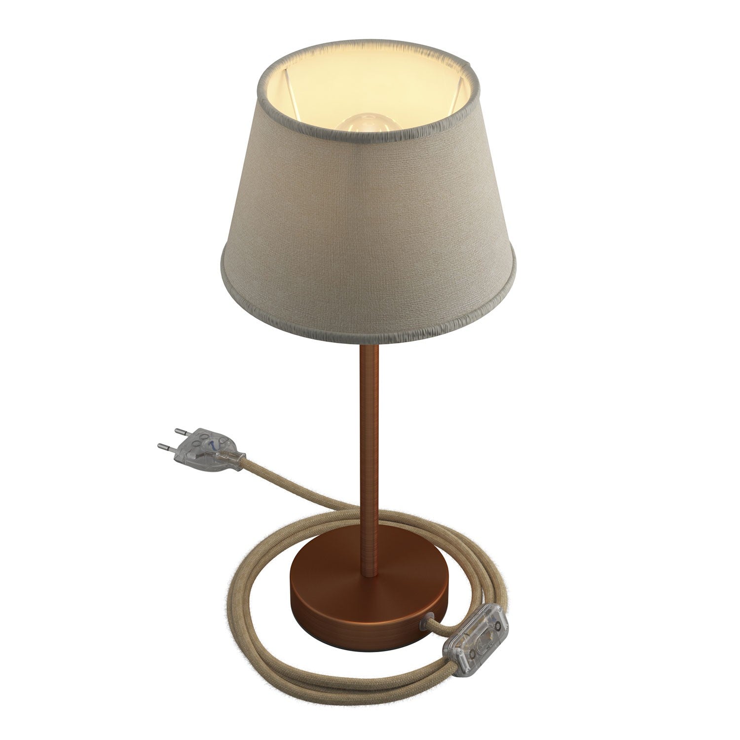 Kovová stolní lampa Alzaluce Impero s textilním stínidlem Ø 200 mm, E27, max 77 W