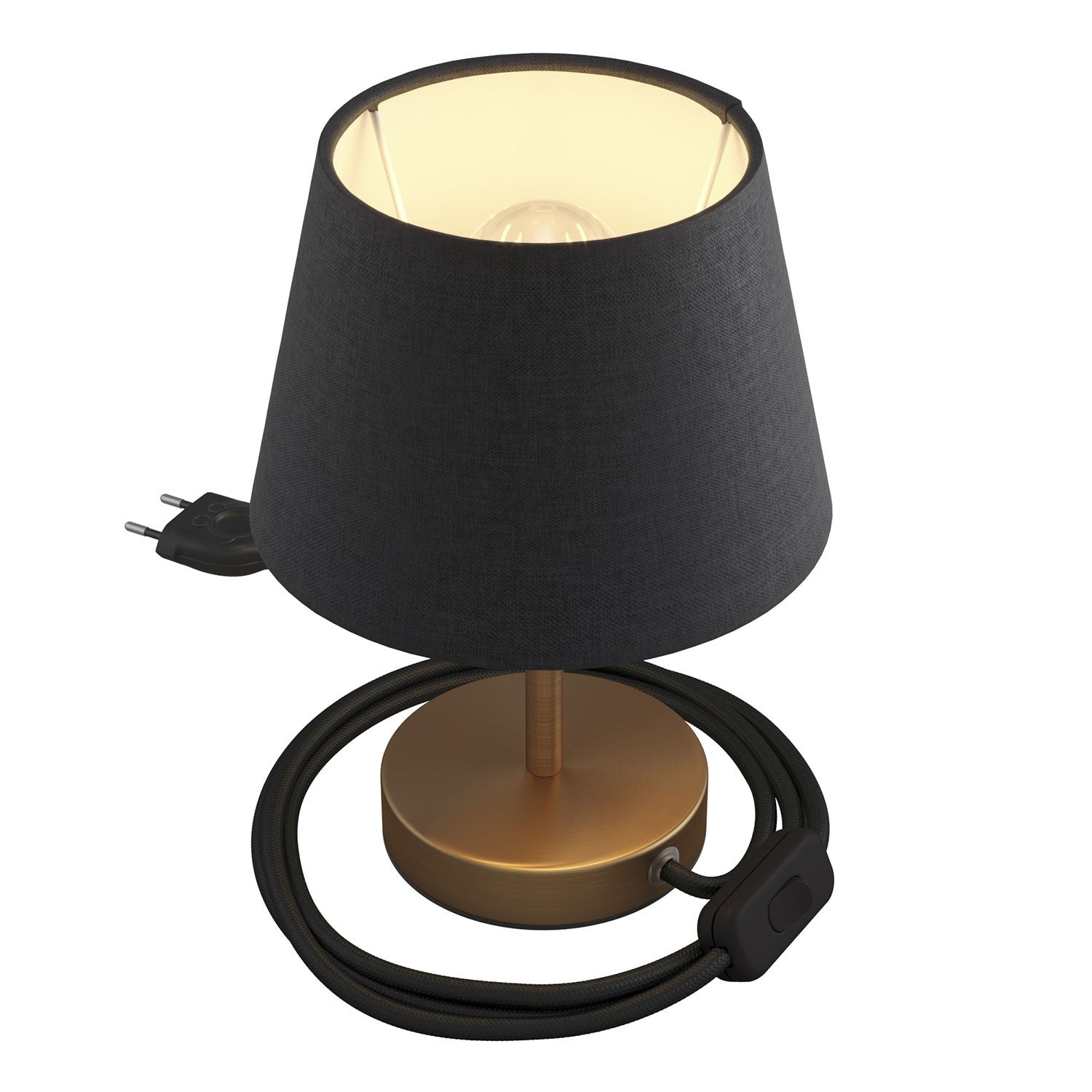Kovová stolní lampa Alzaluce Impero s textilním stínidlem Ø 200 mm, E27, max 77 W