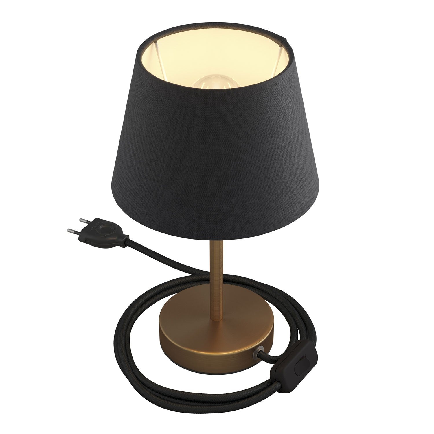 Kovová stolní lampa Alzaluce Impero s textilním stínidlem Ø 200 mm, E27, max 77 W