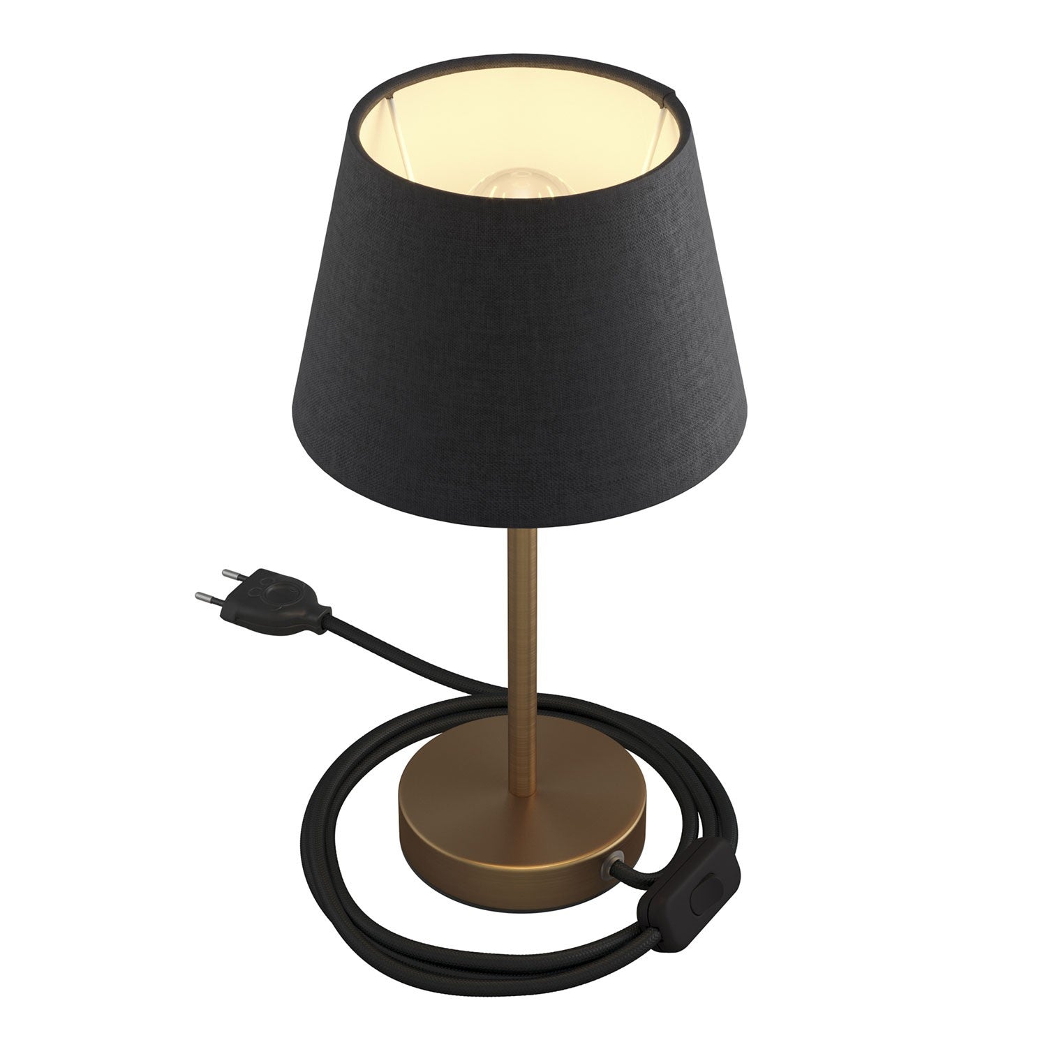 Kovová stolní lampa Alzaluce Impero s textilním stínidlem Ø 200 mm, E27, max 77 W