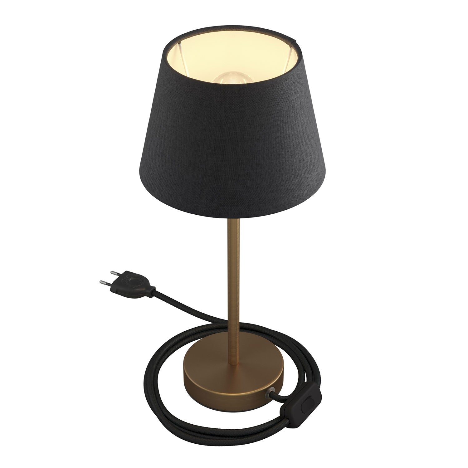 Kovová stolní lampa Alzaluce Impero s textilním stínidlem Ø 200 mm, E27, max 77 W