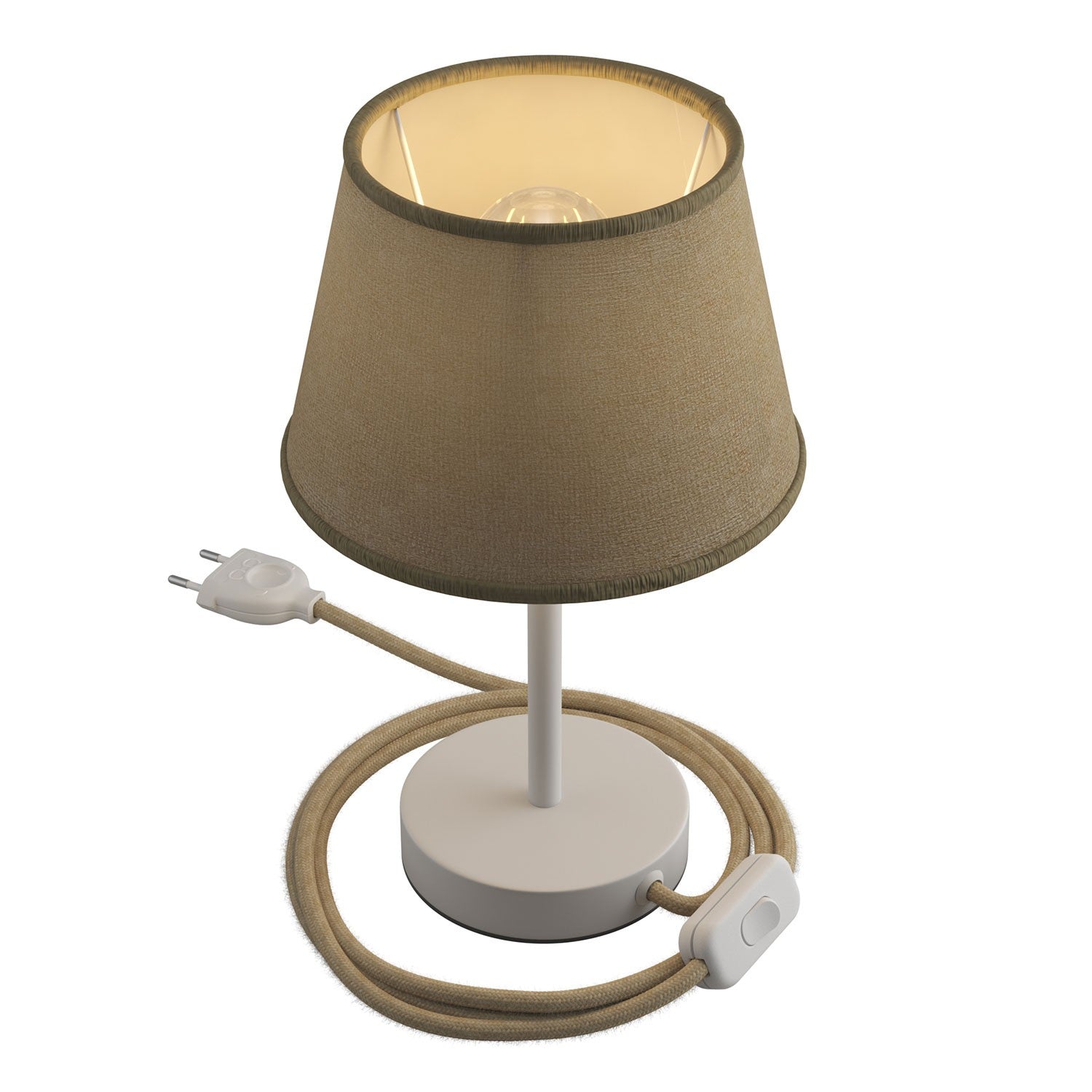 Kovová stolní lampa Alzaluce Impero s textilním stínidlem Ø 200 mm, E27, max 77 W