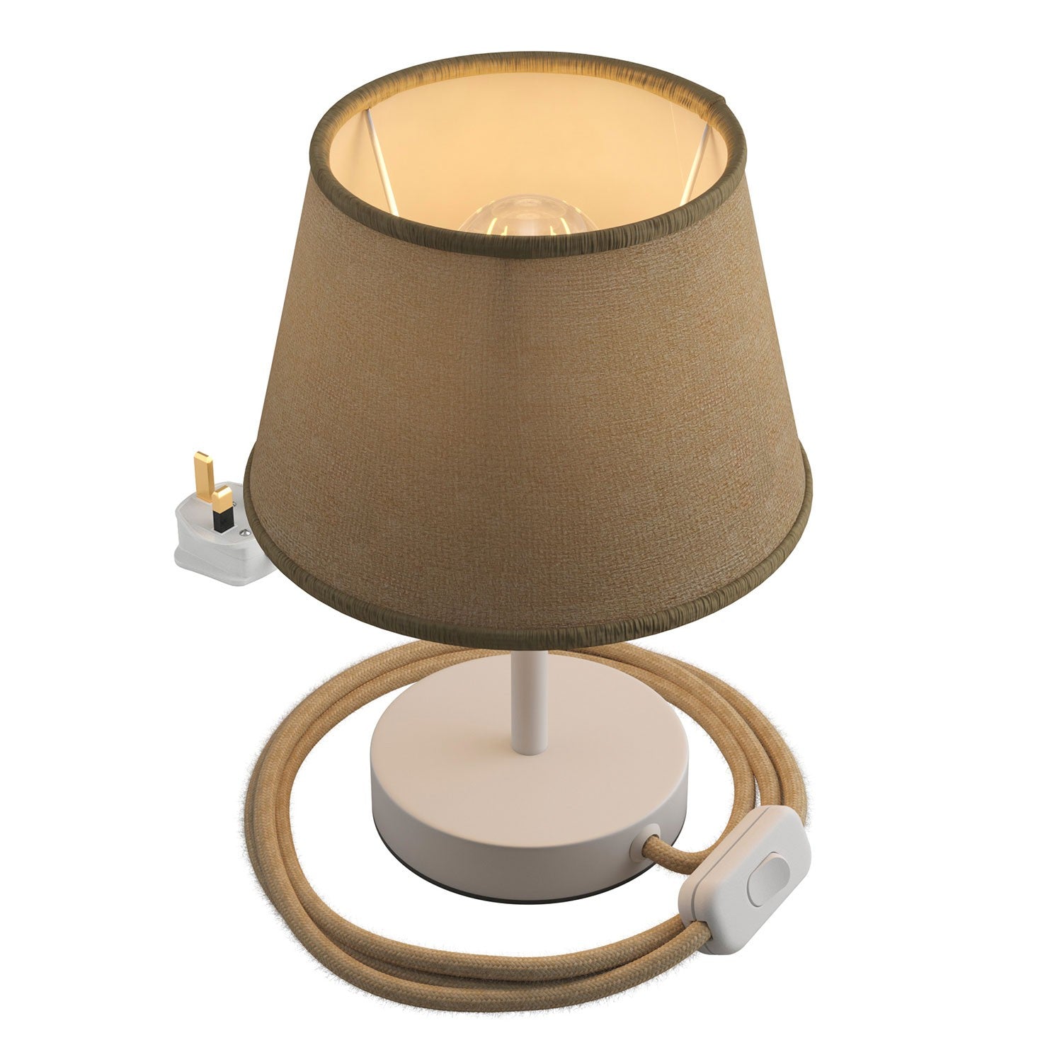 Kovová stolní lampa Alzaluce Impero s textilním stínidlem Ø 200 mm, E27, max 77 W