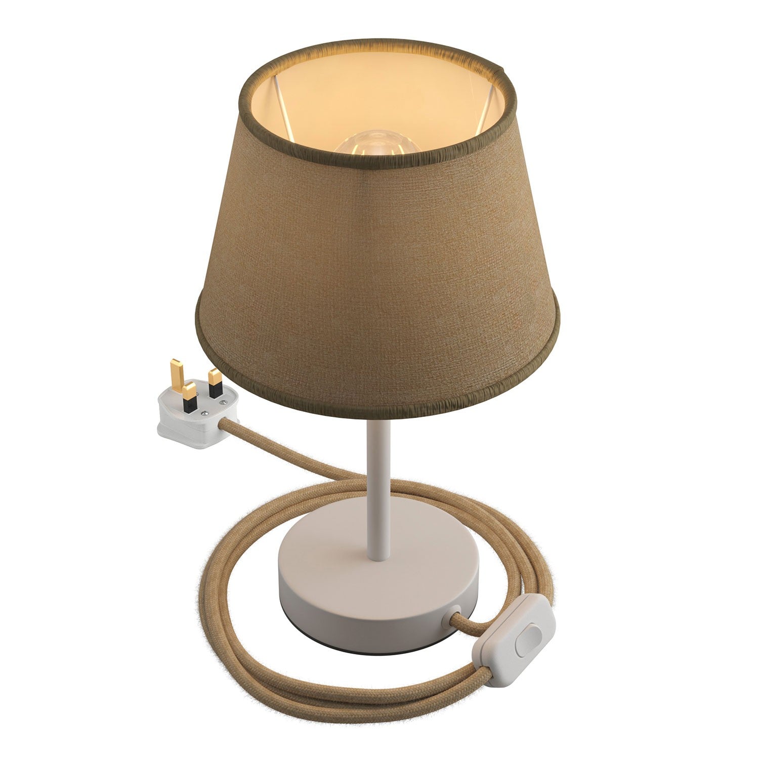 Kovová stolní lampa Alzaluce Impero s textilním stínidlem Ø 200 mm, E27, max 77 W