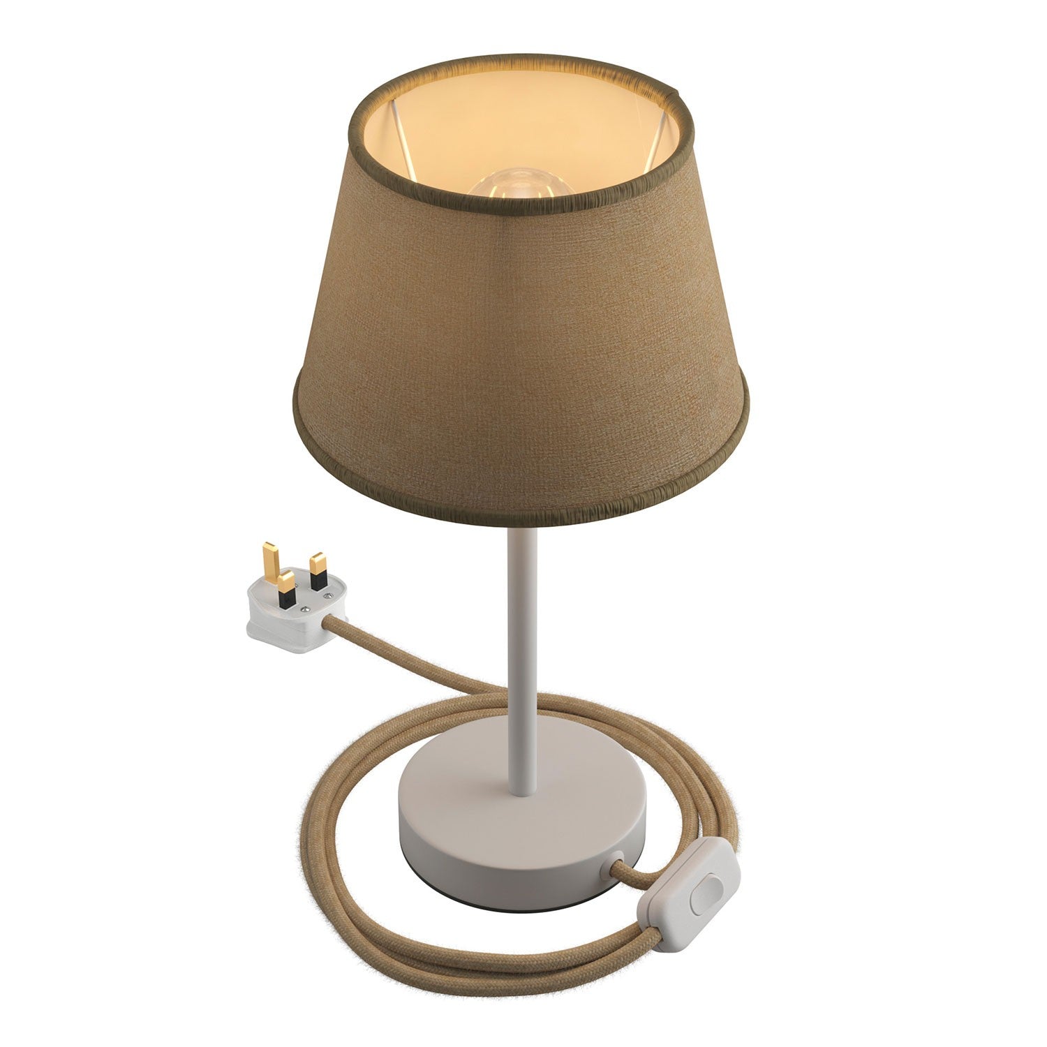 Kovová stolní lampa Alzaluce Impero s textilním stínidlem Ø 200 mm, E27, max 77 W
