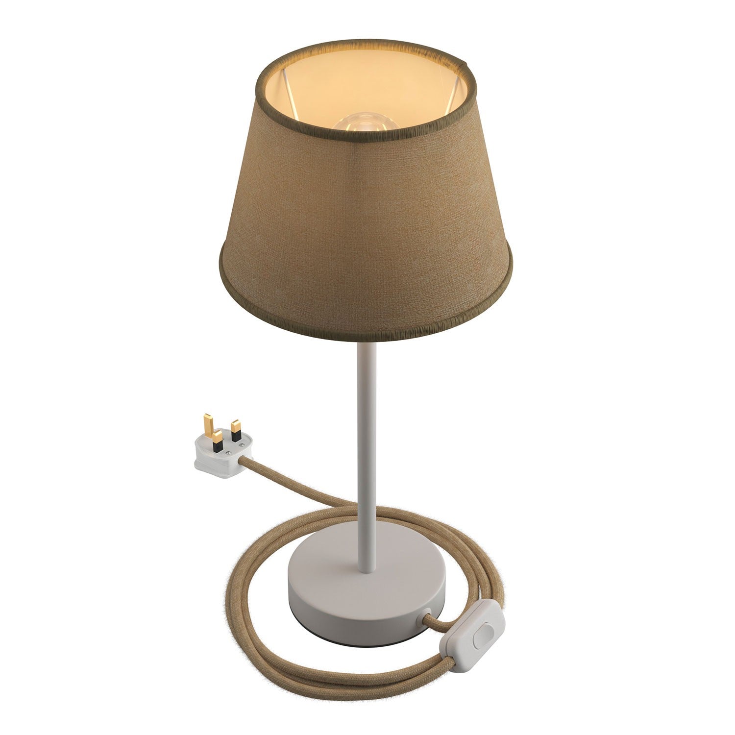 Kovová stolní lampa Alzaluce Impero s textilním stínidlem Ø 200 mm, E27, max 77 W
