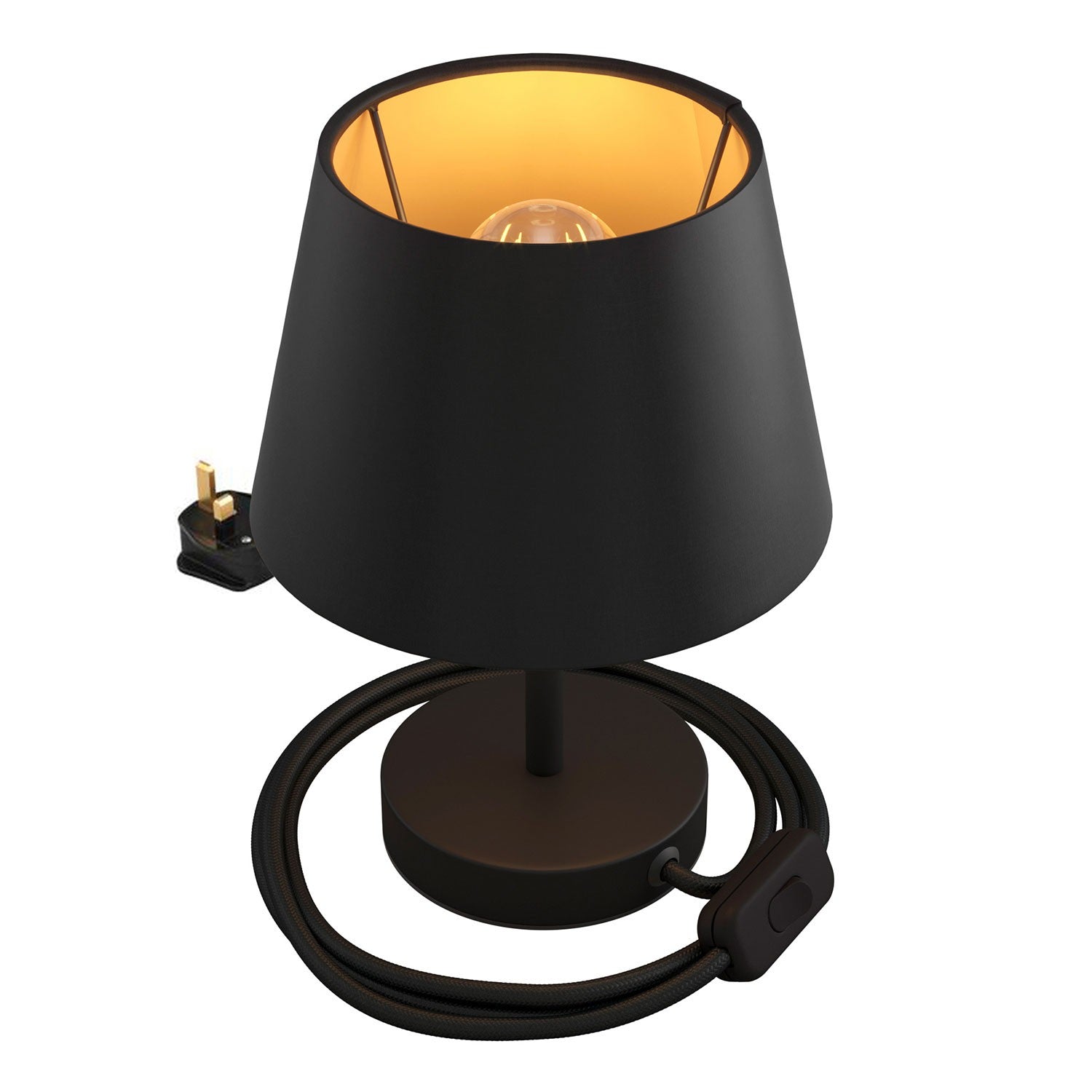 Kovová stolní lampa Alzaluce Impero s textilním stínidlem Ø 200 mm, E27, max 77 W