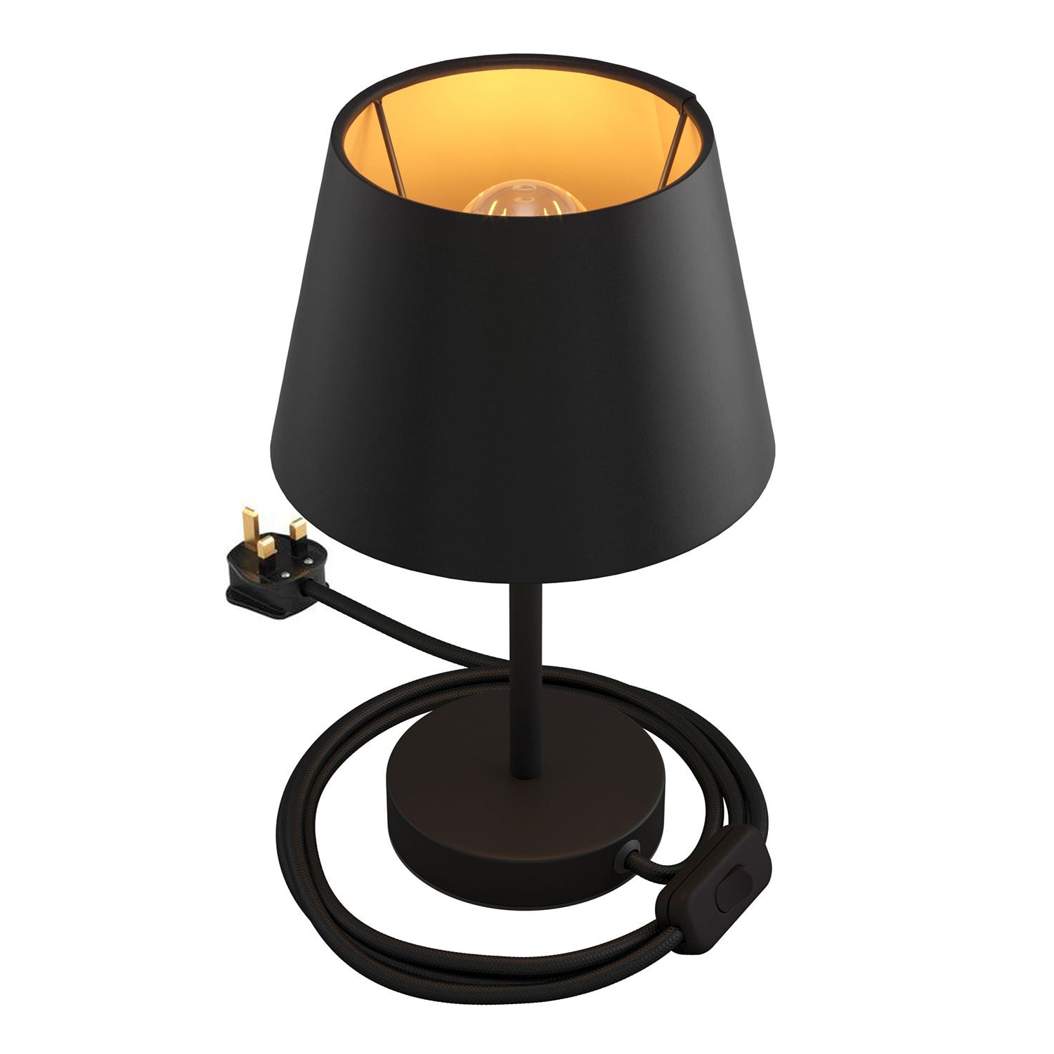 Kovová stolní lampa Alzaluce Impero s textilním stínidlem Ø 200 mm, E27, max 77 W