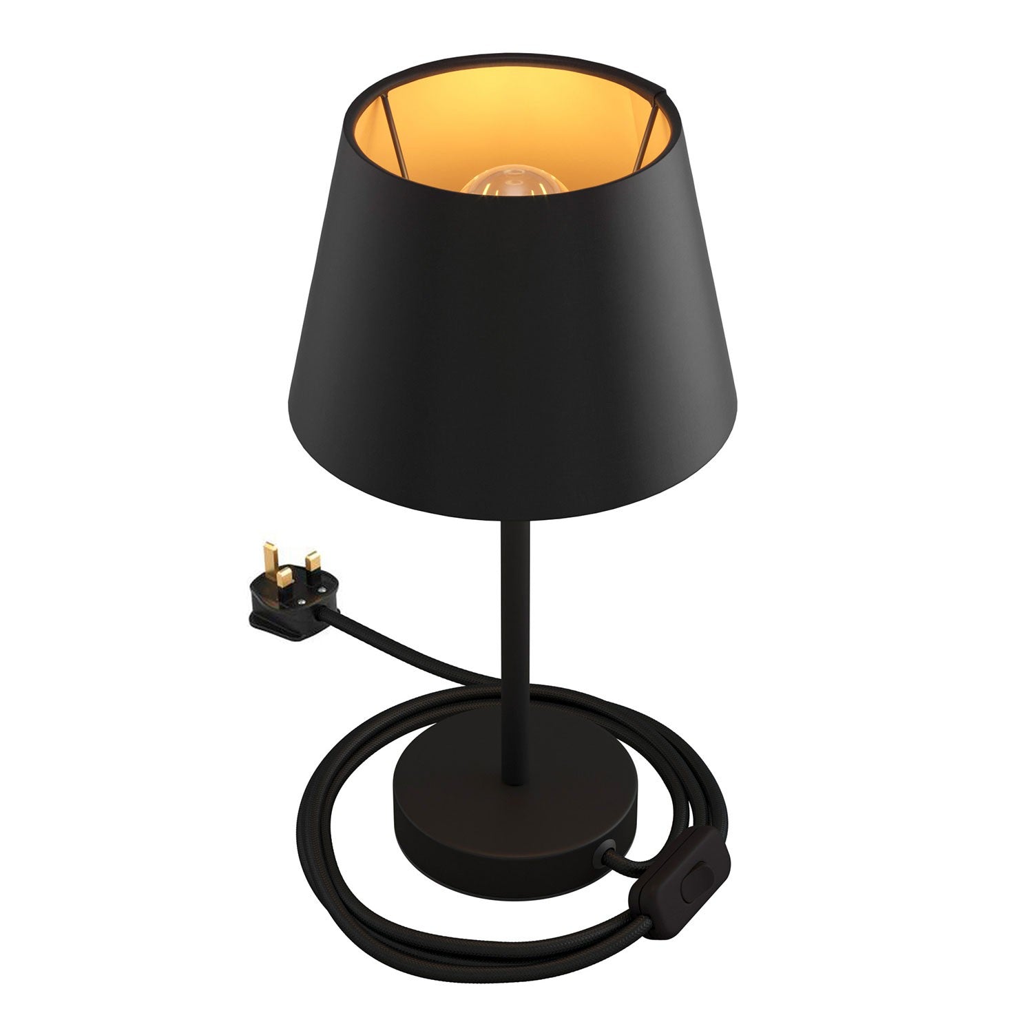 Kovová stolní lampa Alzaluce Impero s textilním stínidlem Ø 200 mm, E27, max 77 W