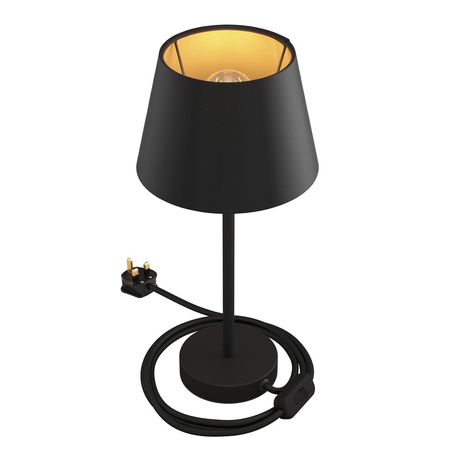Kovová stolní lampa Alzaluce Impero s textilním stínidlem Ø 200 mm, E27, max 77 W