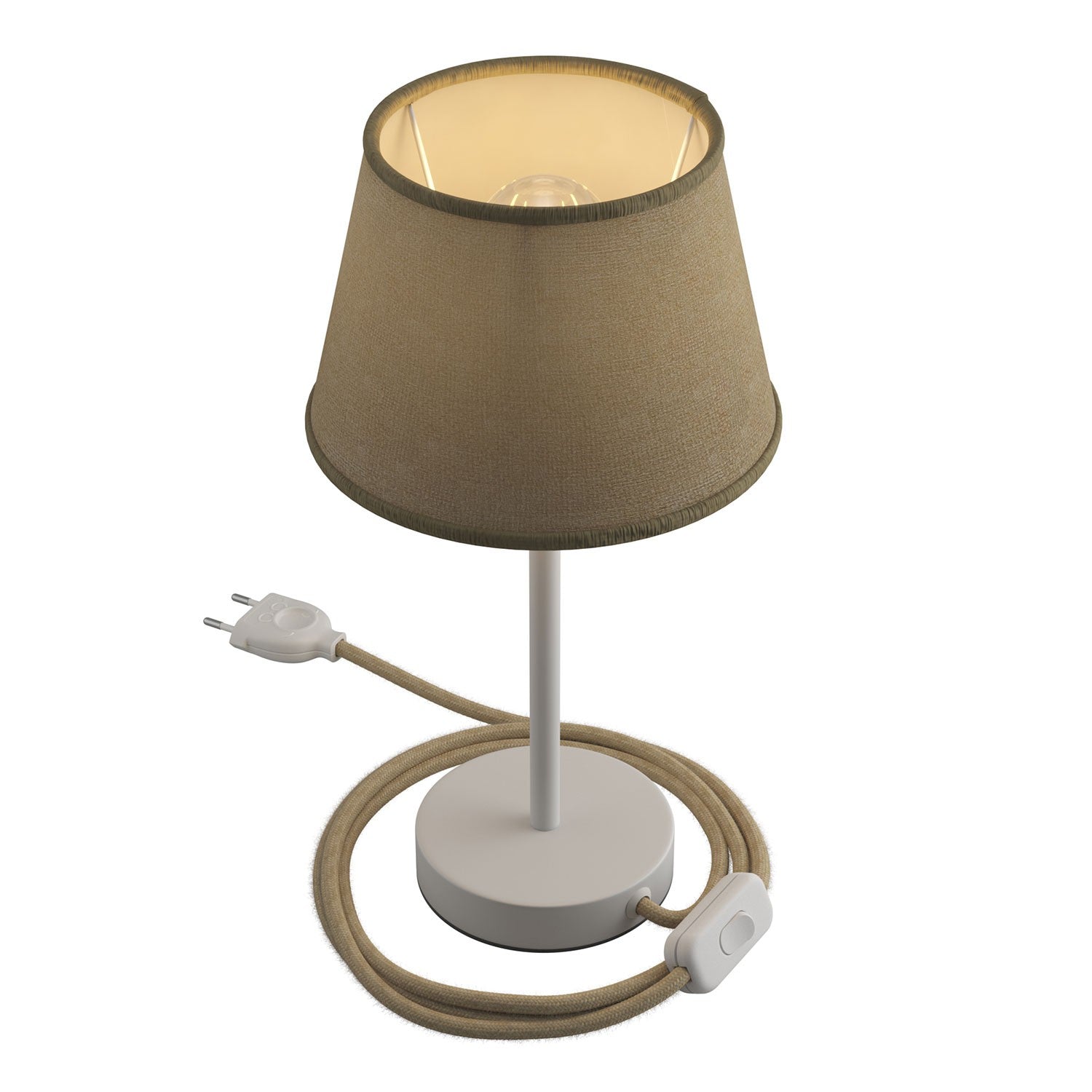 Kovová stolní lampa Alzaluce Impero s textilním stínidlem Ø 200 mm, E27, max 77 W