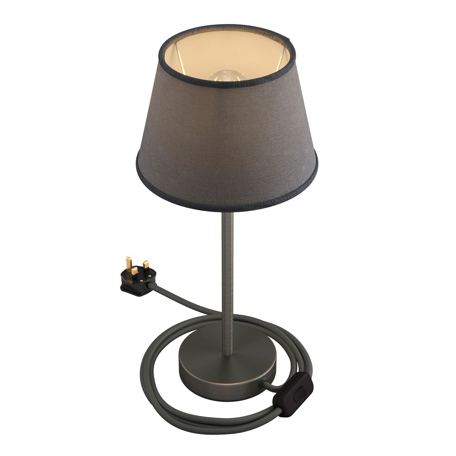 Kovová stolní lampa Alzaluce Impero s textilním stínidlem Ø 200 mm, E27, max 77 W