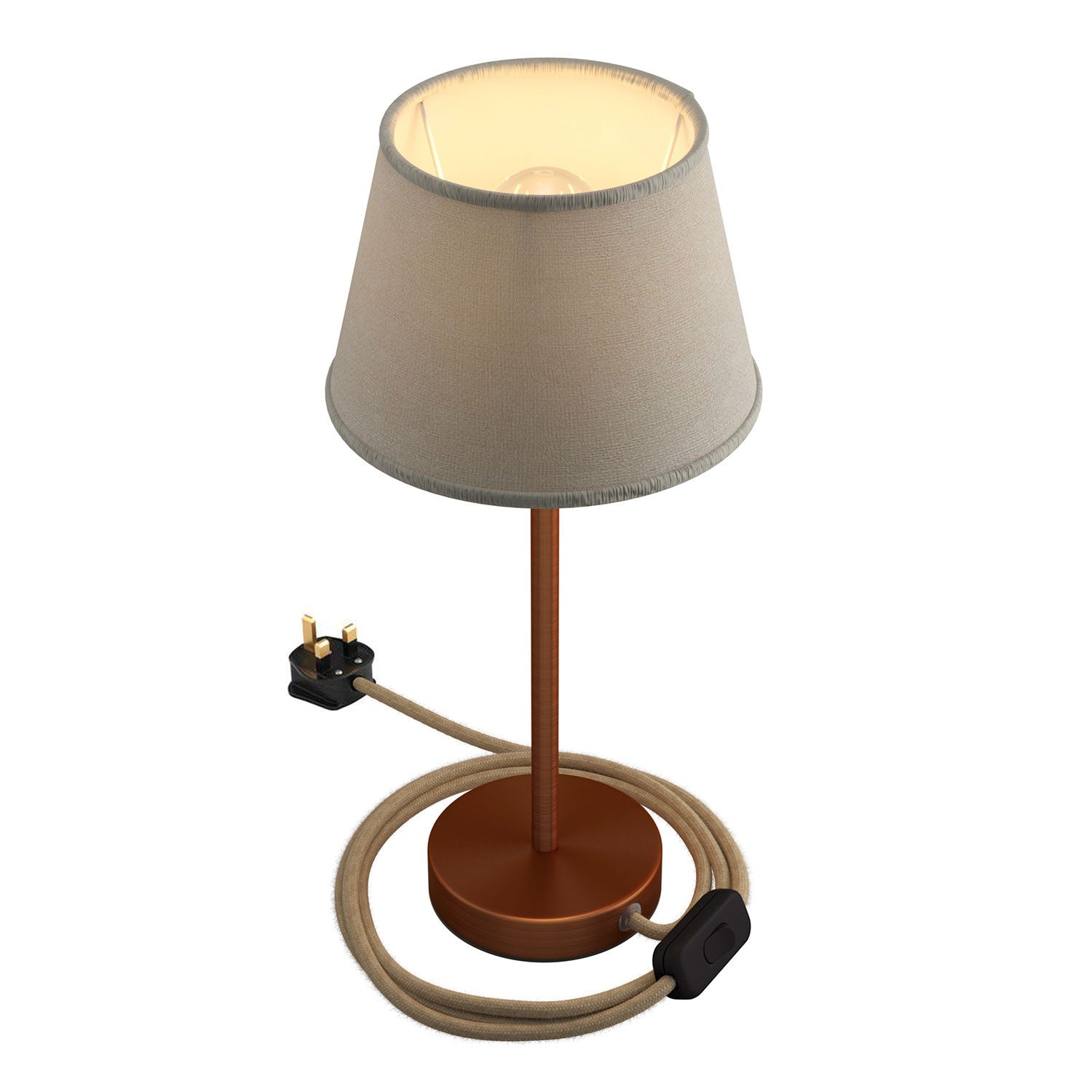 Kovová stolní lampa Alzaluce Impero s textilním stínidlem Ø 200 mm, E27, max 77 W