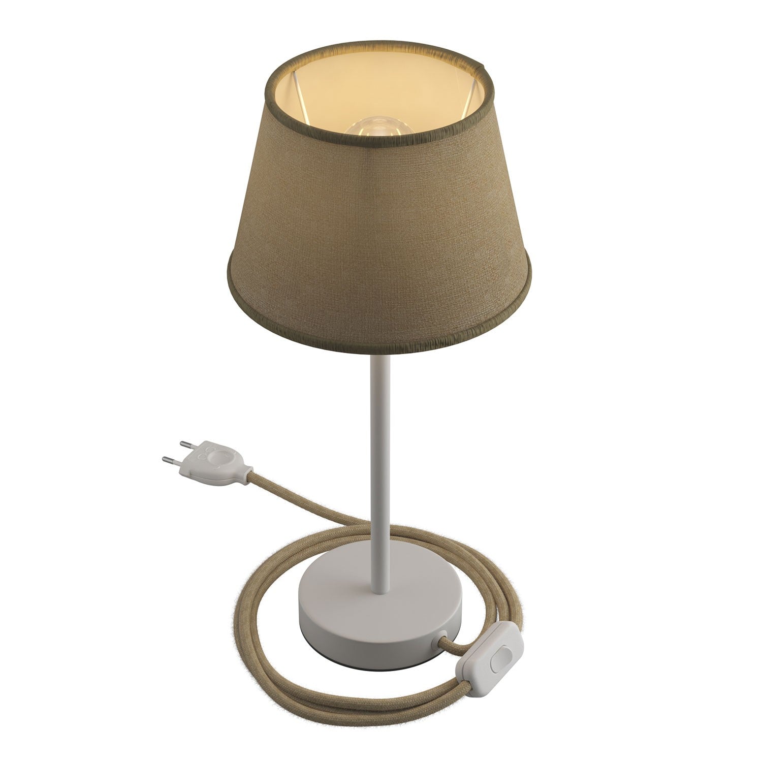 Kovová stolní lampa Alzaluce Impero s textilním stínidlem Ø 200 mm, E27, max 77 W