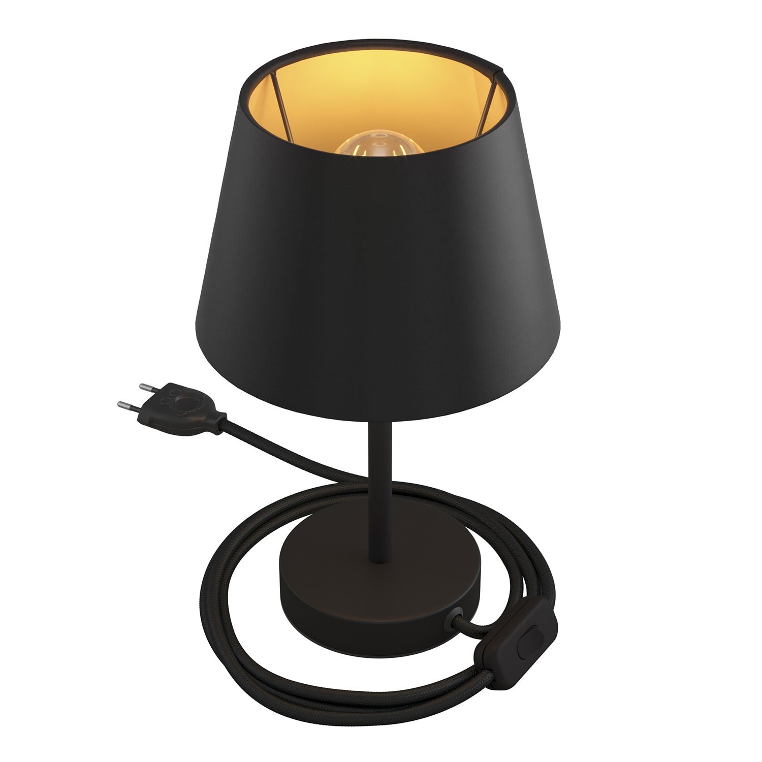 Kovová stolní lampa Alzaluce Impero s textilním stínidlem Ø 200 mm, E27, max 77 W