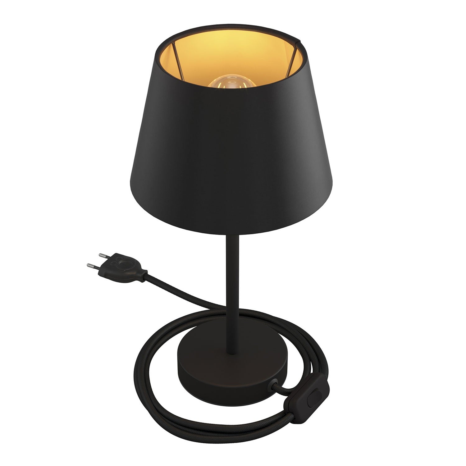 Kovová stolní lampa Alzaluce Impero s textilním stínidlem Ø 200 mm, E27, max 77 W